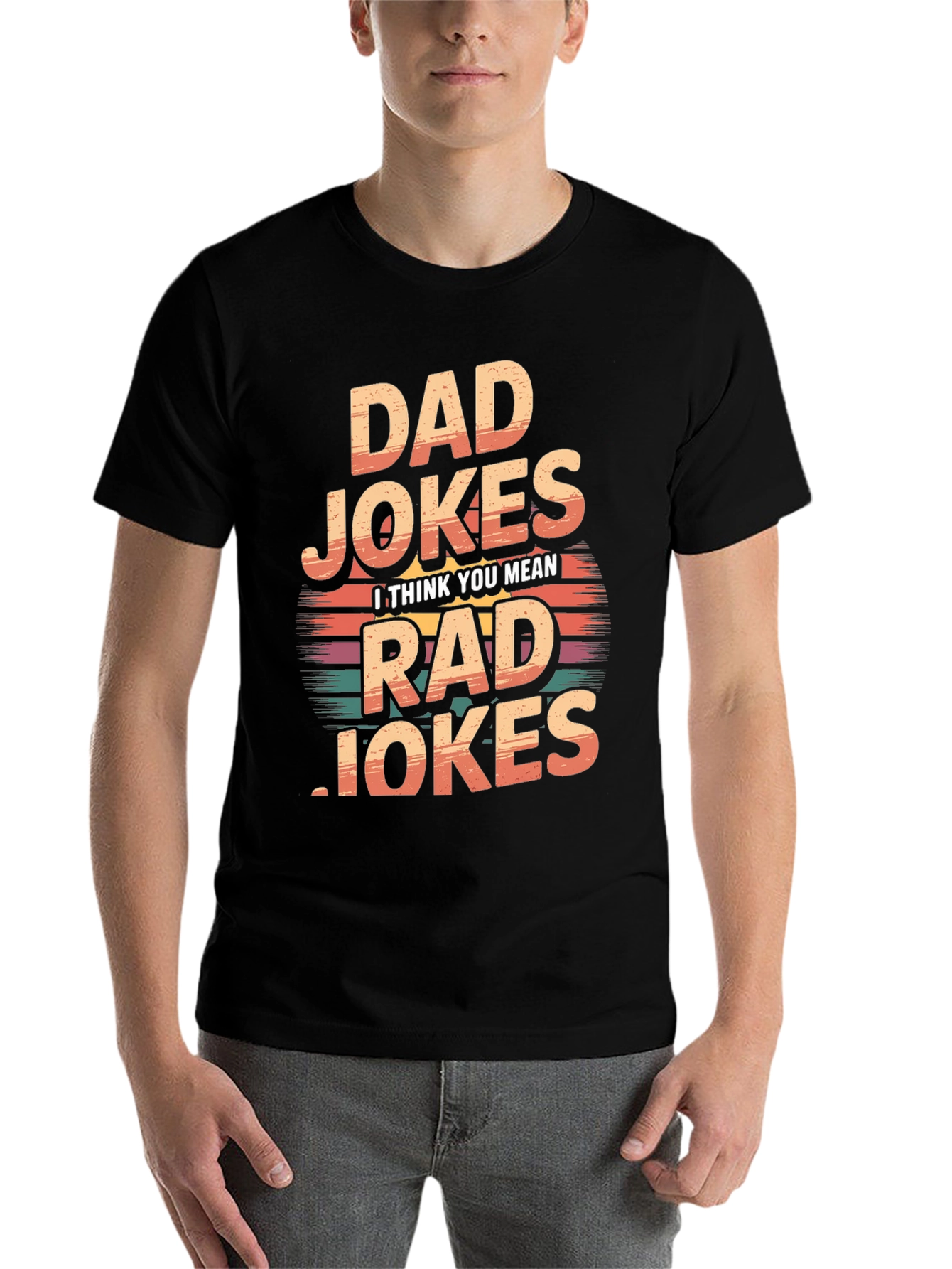 Black Dad Jokes Rad Jokes T-Shirt view 7