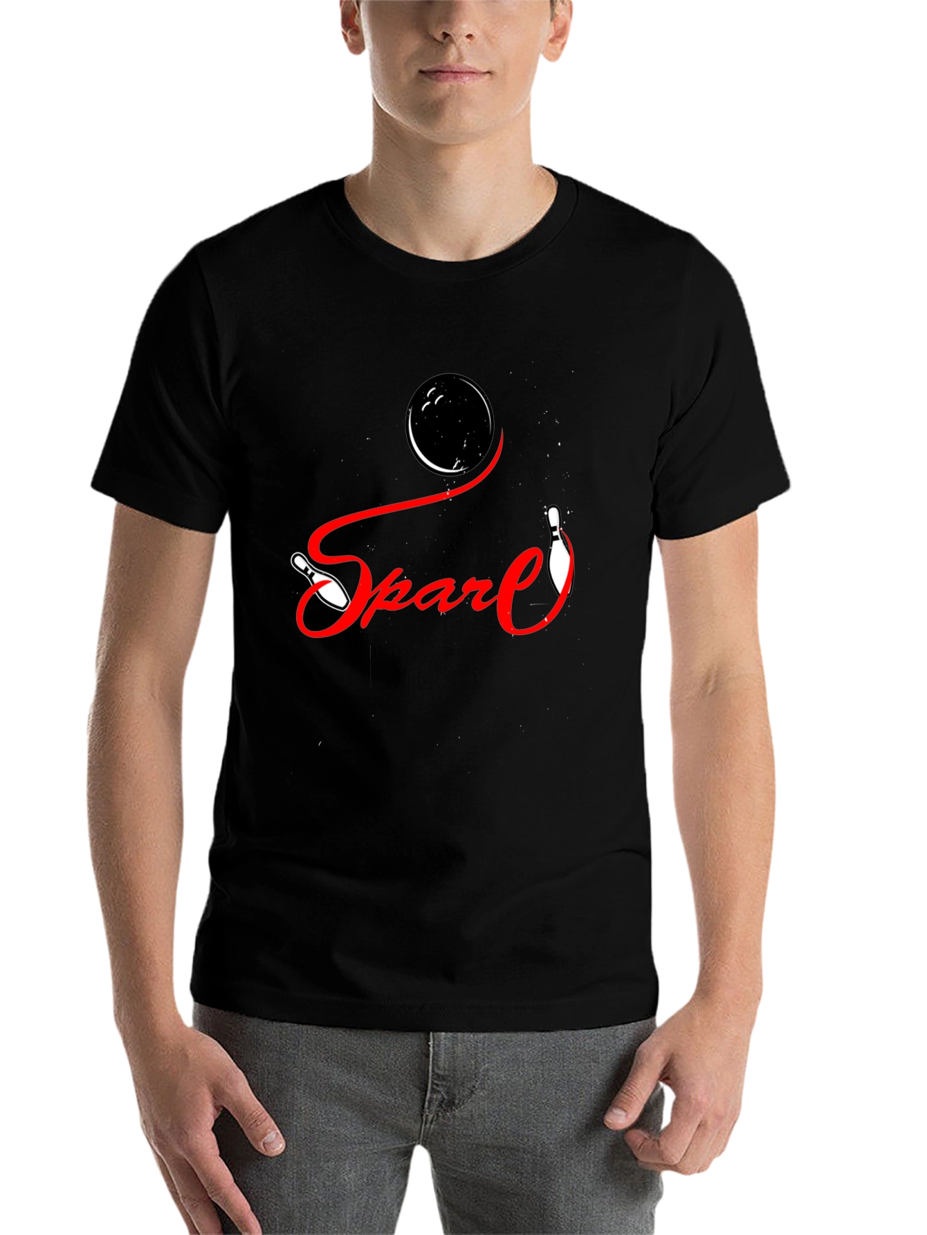 Black Spare Bowling Graphic T-Shirt - Strike Style! view 7