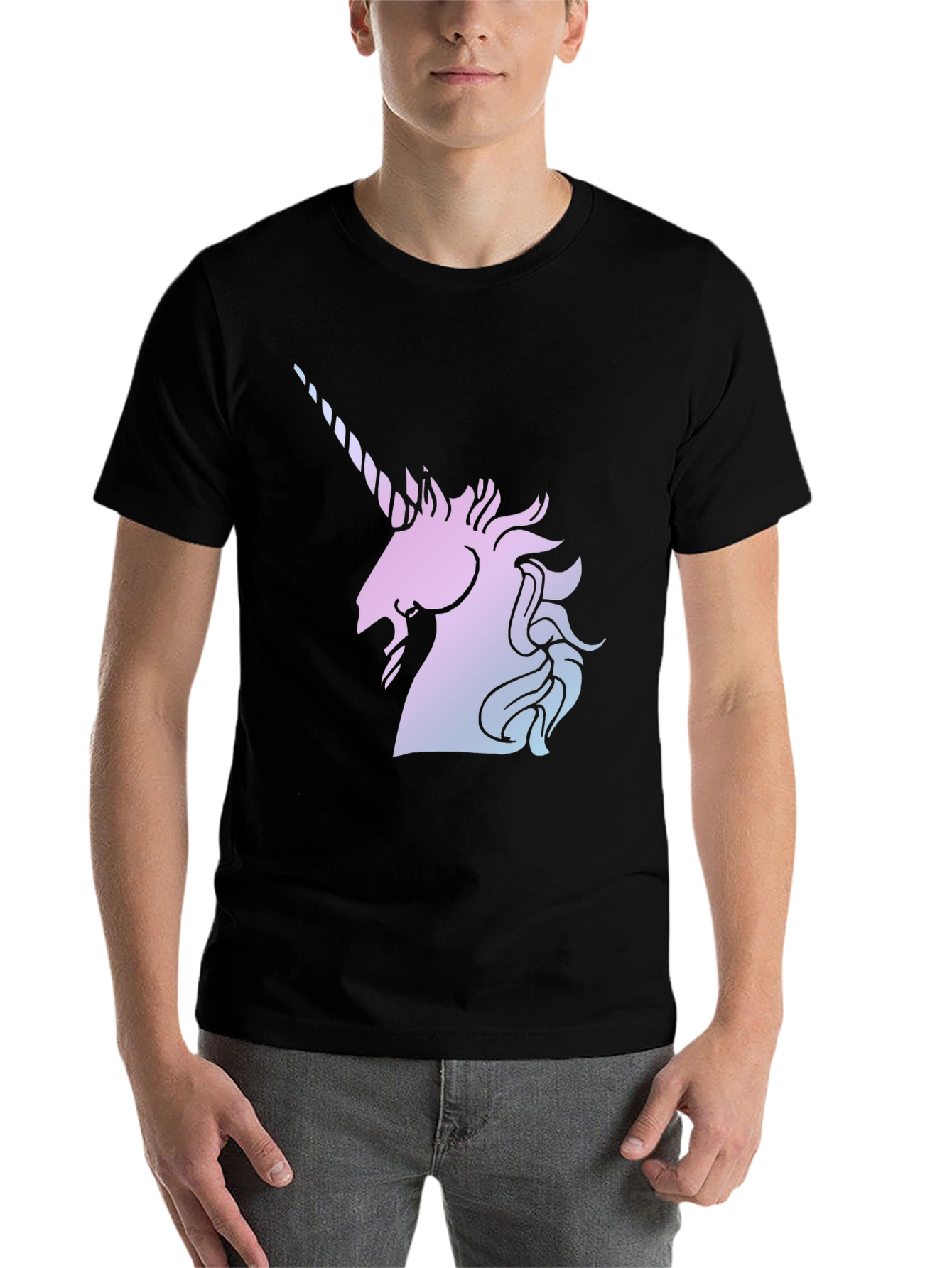 Black Unicorn Graphic Black T-Shirt view 7