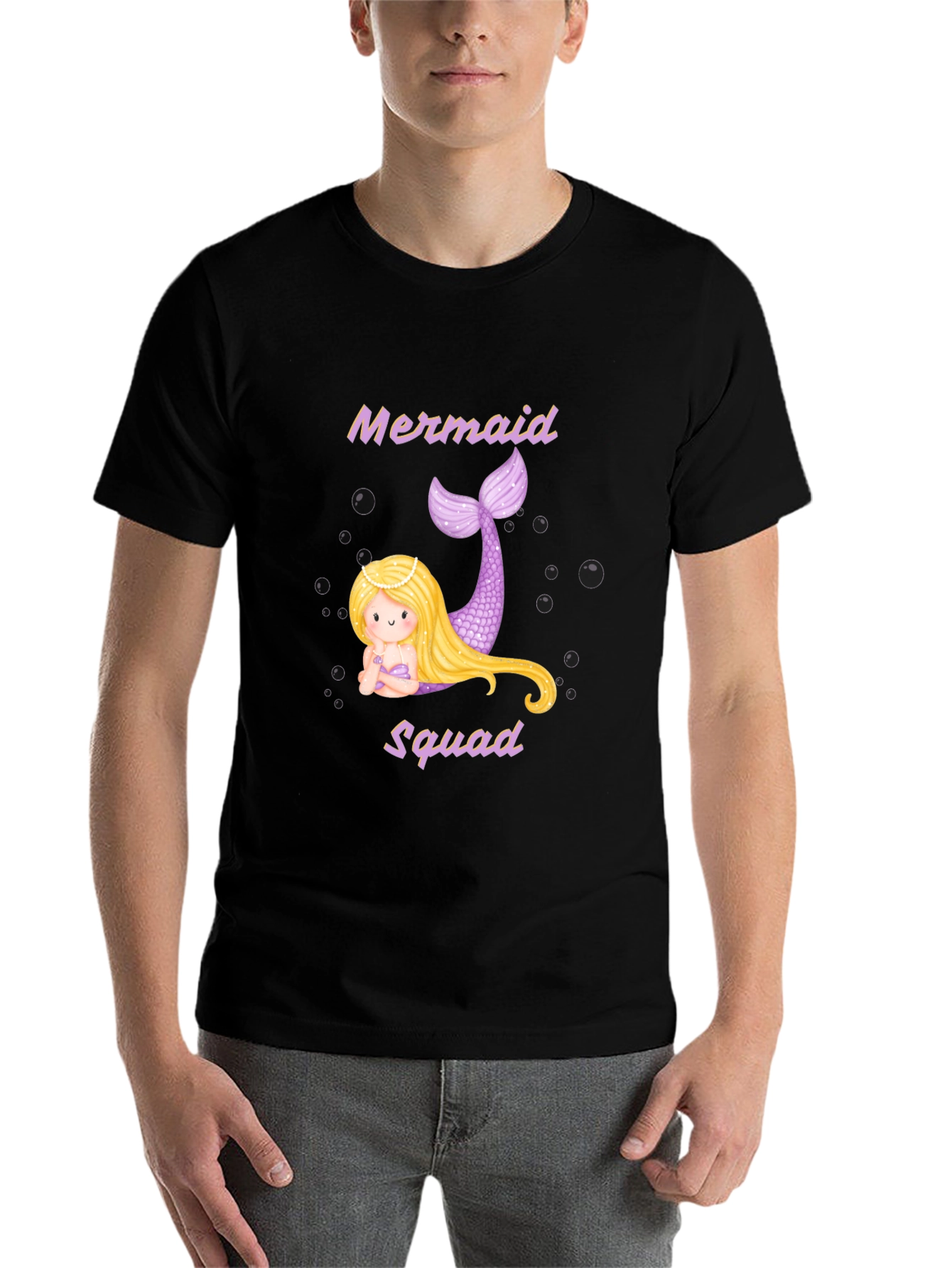 Mermaid Squad T-Shirt - Black Cotton Tee - 7