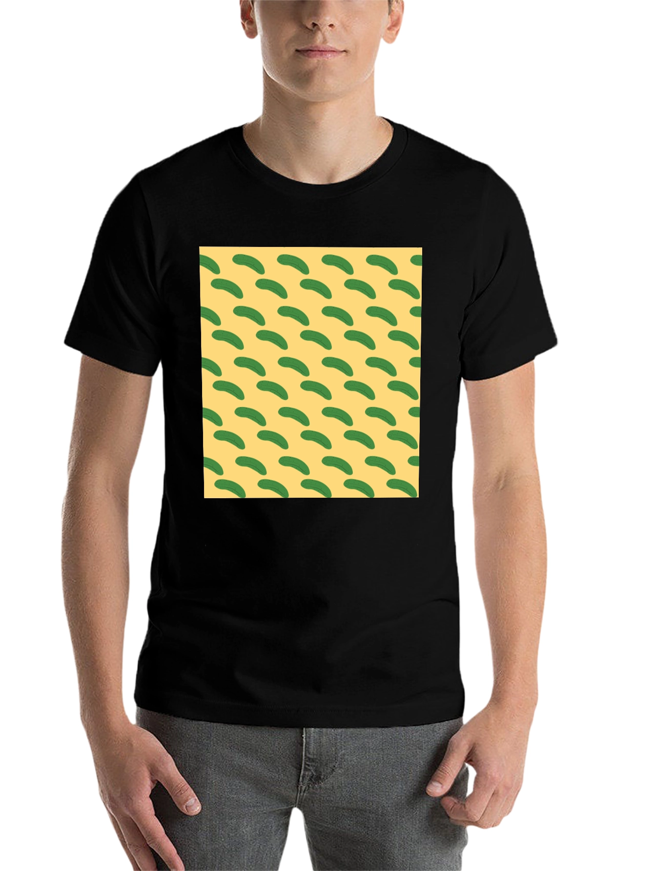 Black Pickle Pattern T-Shirt view 7