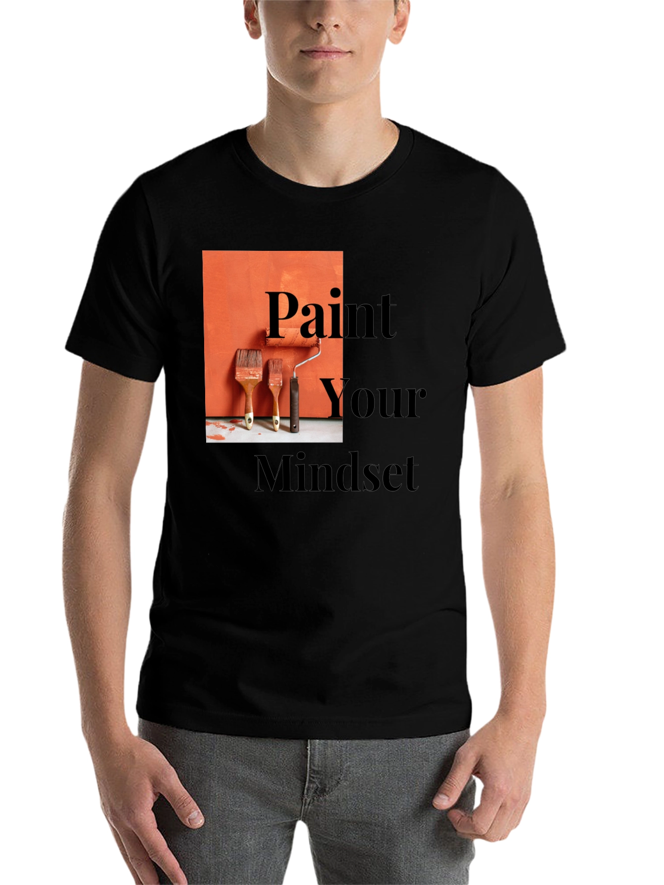Black Paint Your Mindset Graphic Tee - Black view 7