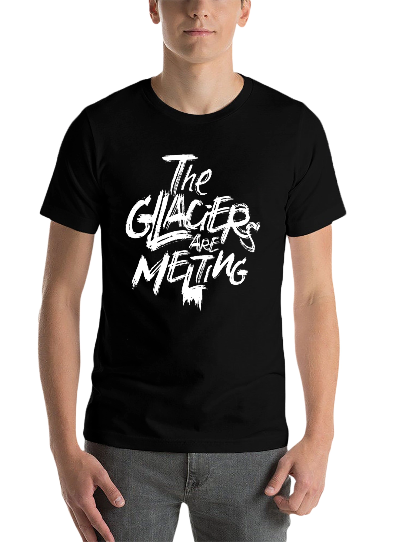 Black The Glaciers are Melting Graphic Tee - Black view 7