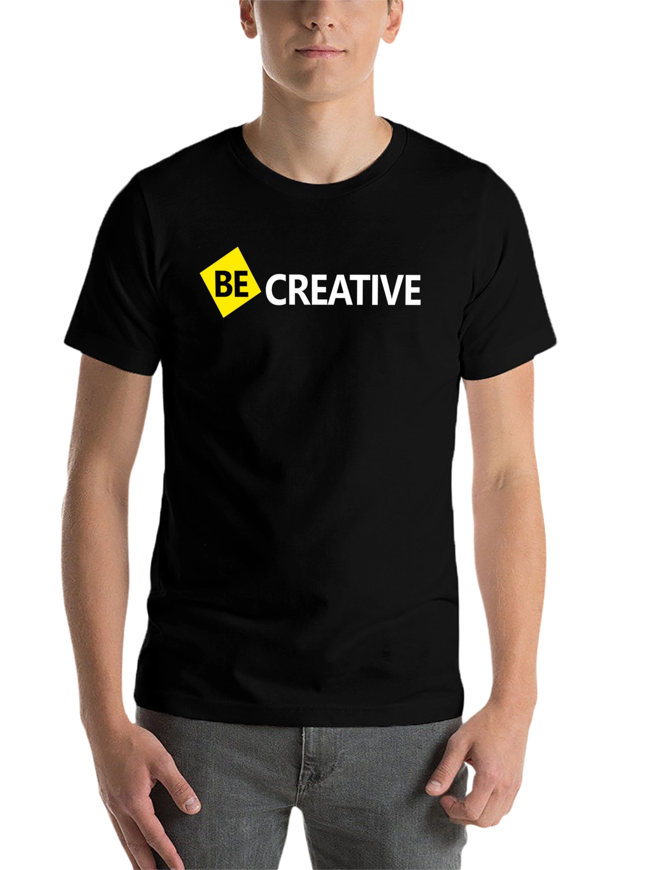 Black Be Creative Black T-Shirt - Modern Design view 7