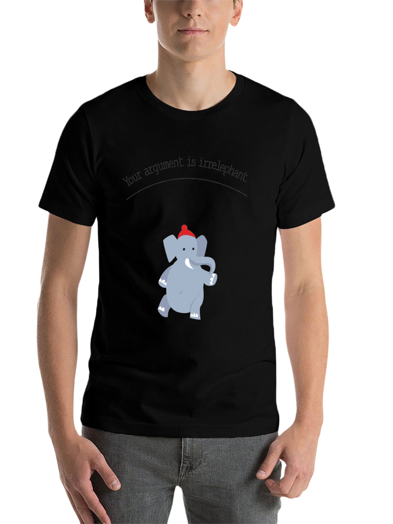 Black Irrelephant Graphic T-Shirt - Funny Argument Tee view 7