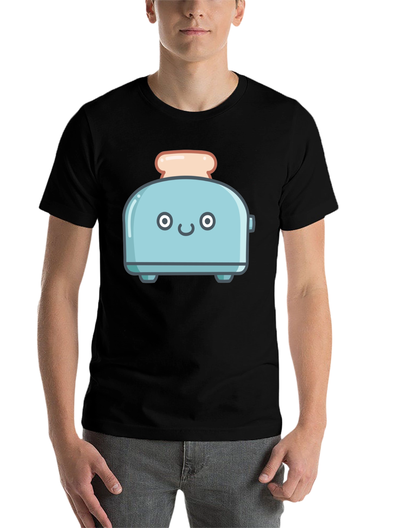 Black Cute Toaster Graphic T-Shirt view 7