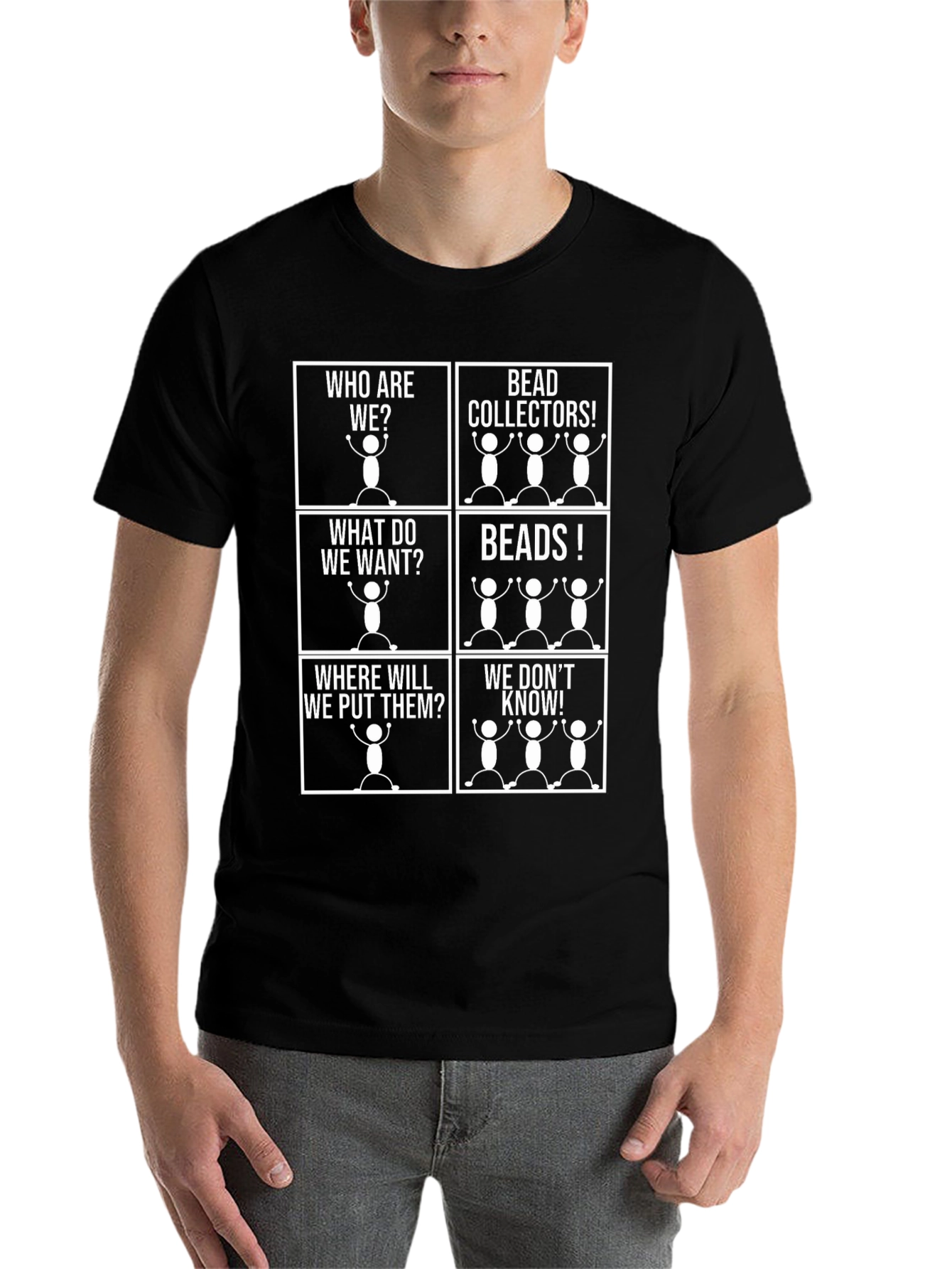 Black Bead Collectors T-Shirt - Funny Humor Tee view 7