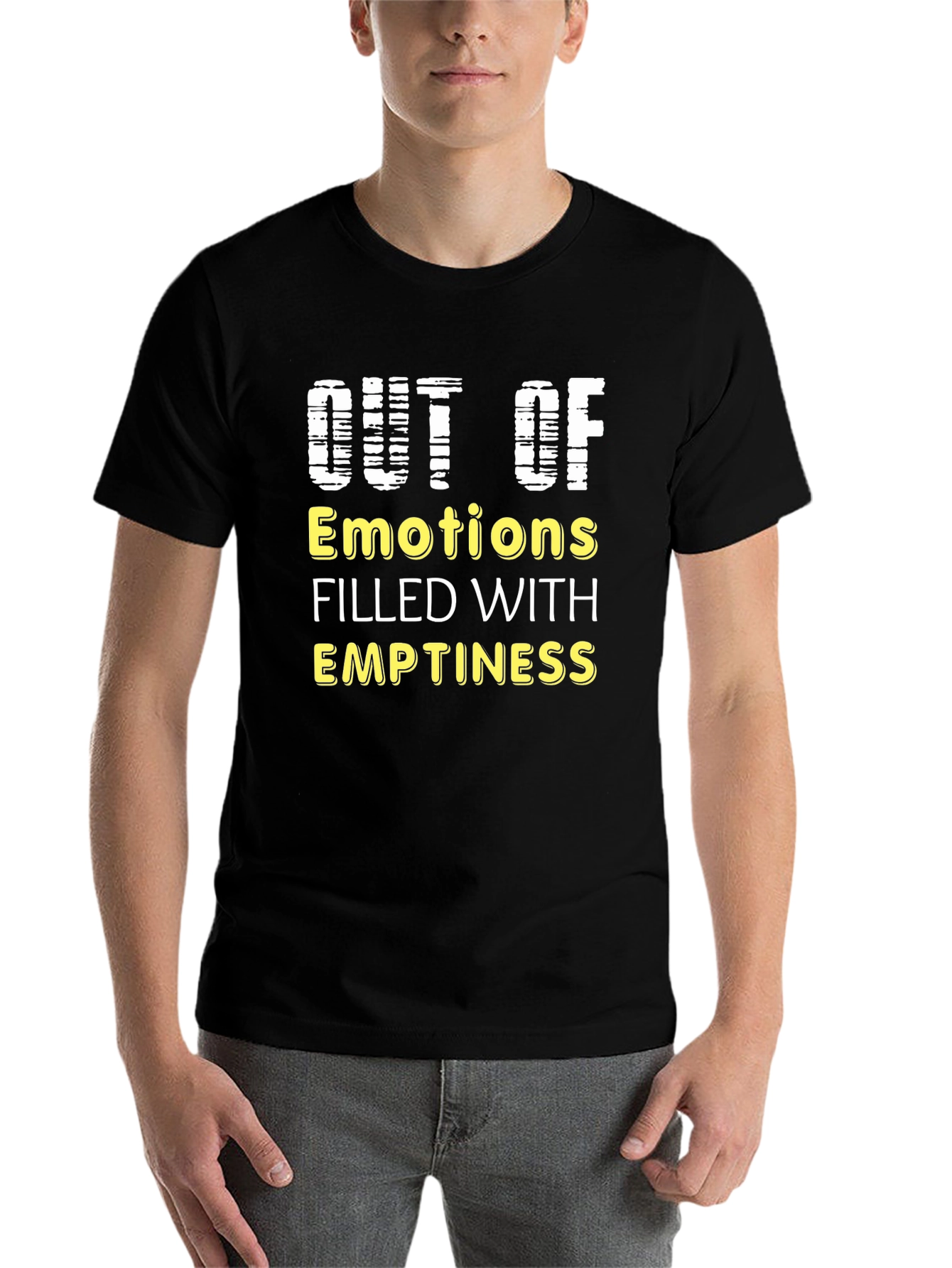 Black Out of Emotions T-Shirt - Expressive Graphic Tee view 7