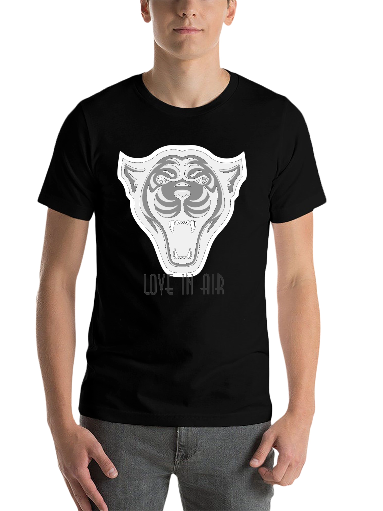 Black Black Graphic Tee - Fierce Tiger 'Love in Air' view 7