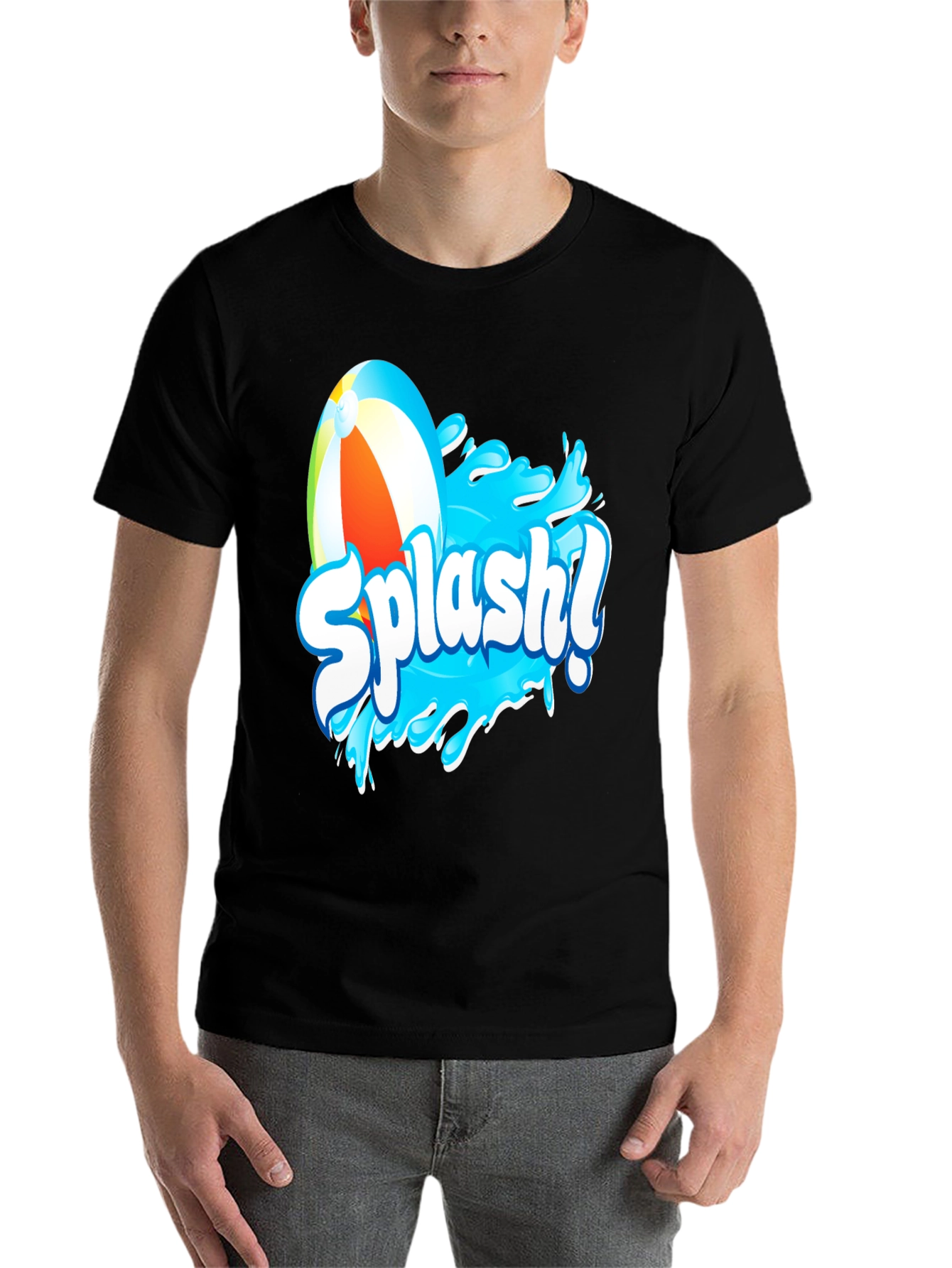 Black Splash! Graphic T-Shirt - Black Cotton Tee view 7