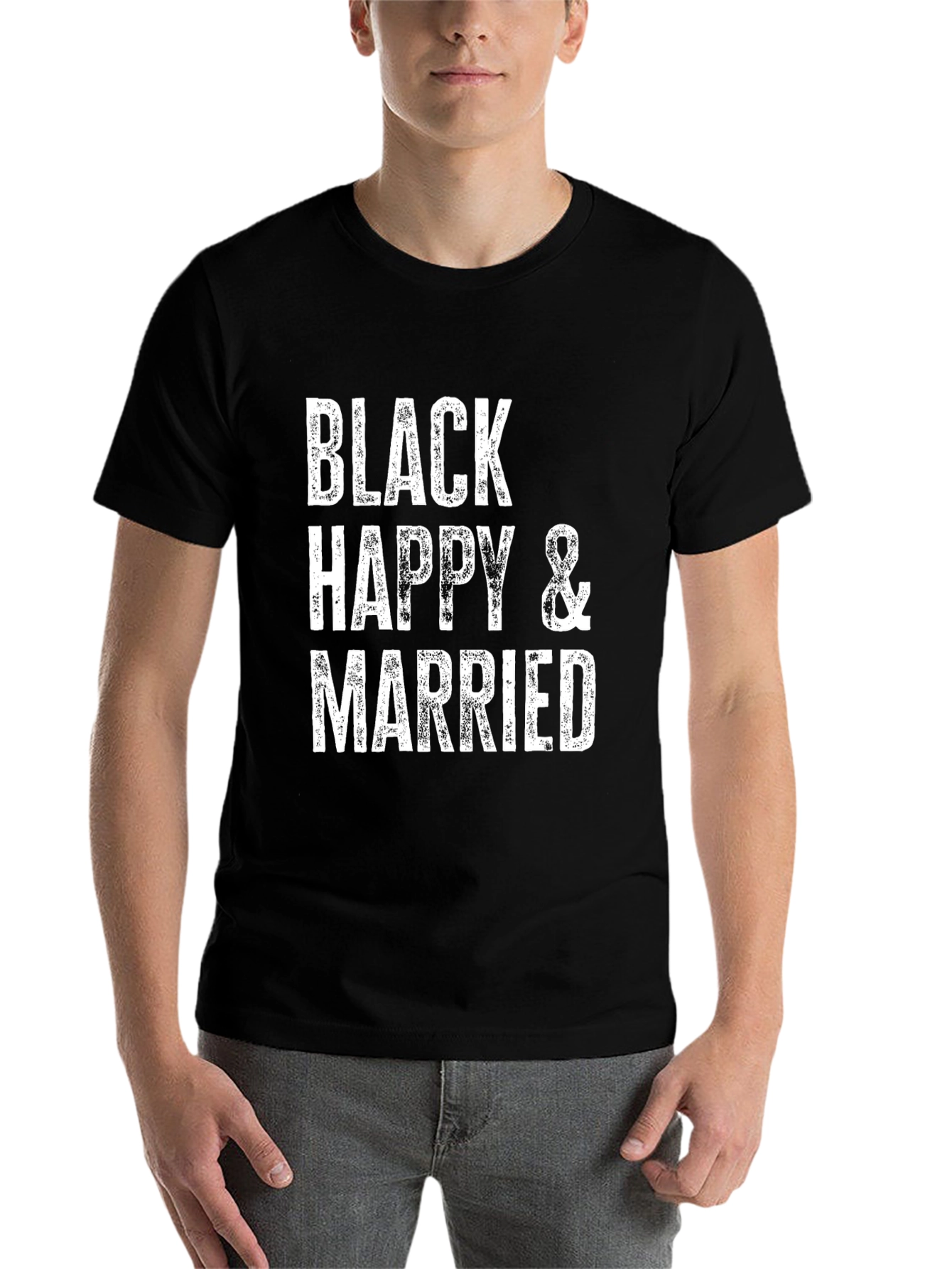 Black Black Happy & Married Graphic Tee - Unisex view 7