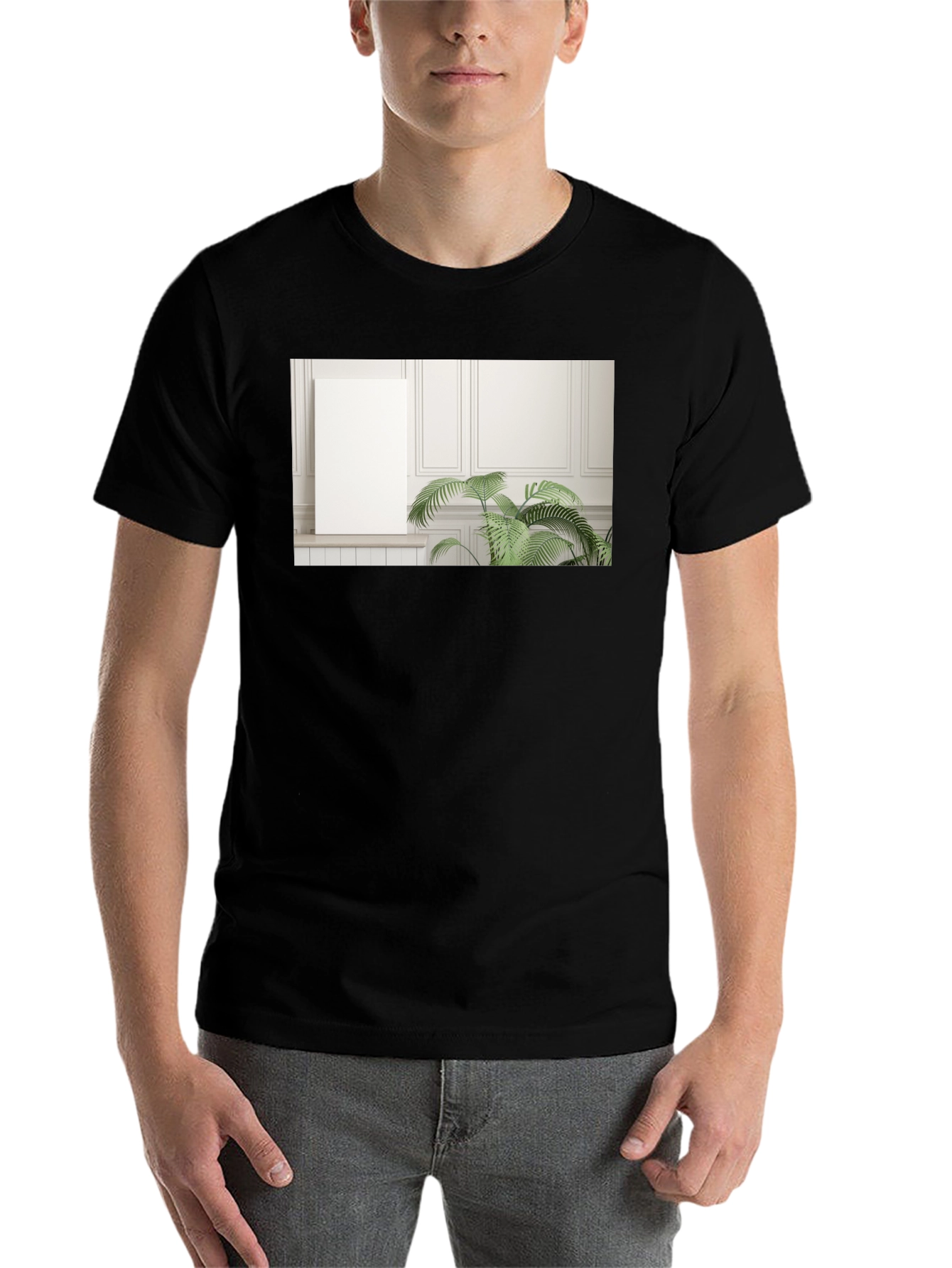 Black Modern Art Print T-Shirt view 7