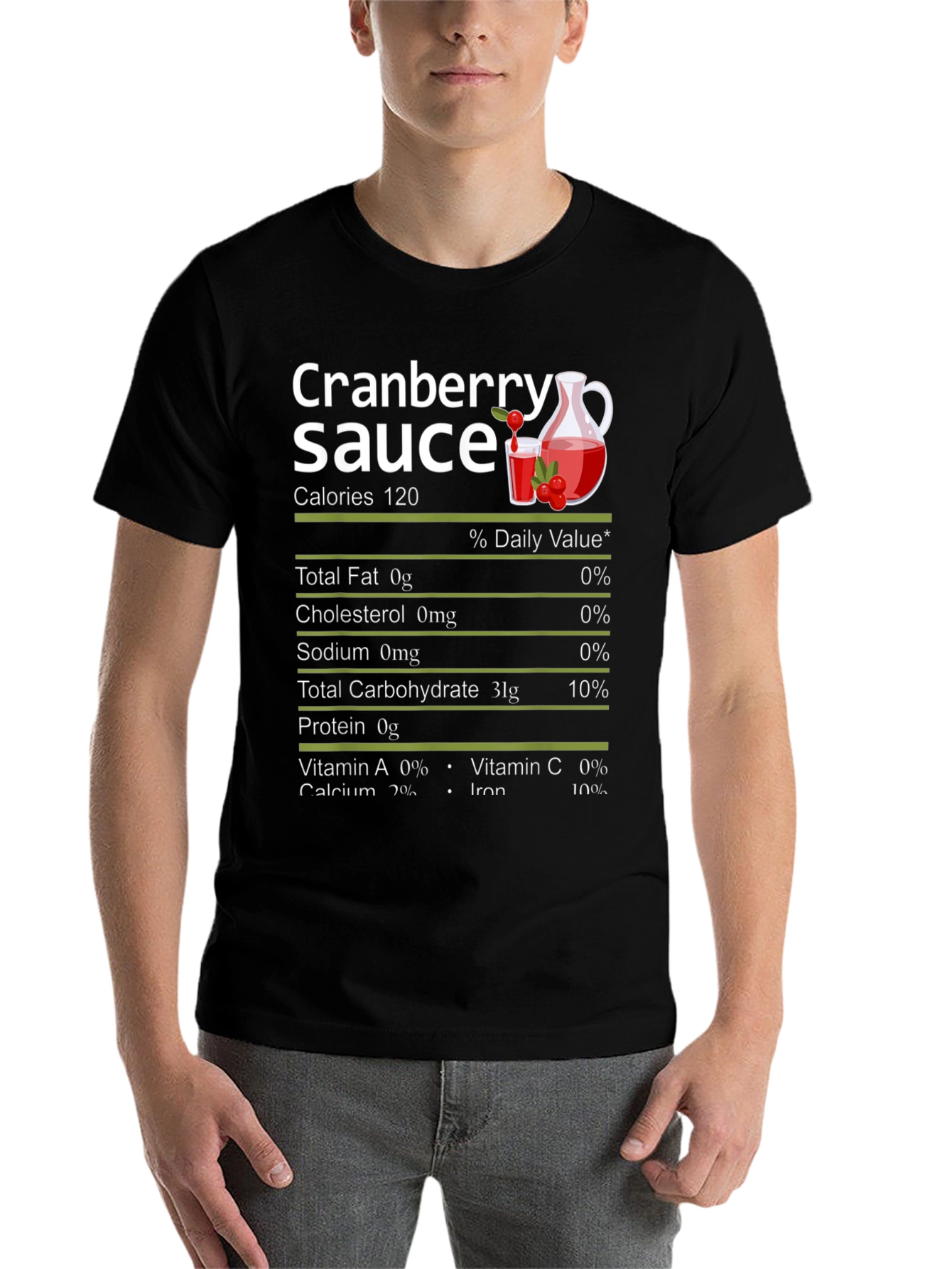 Black Cranberry Sauce Nutrition Facts Graphic Tee view 7