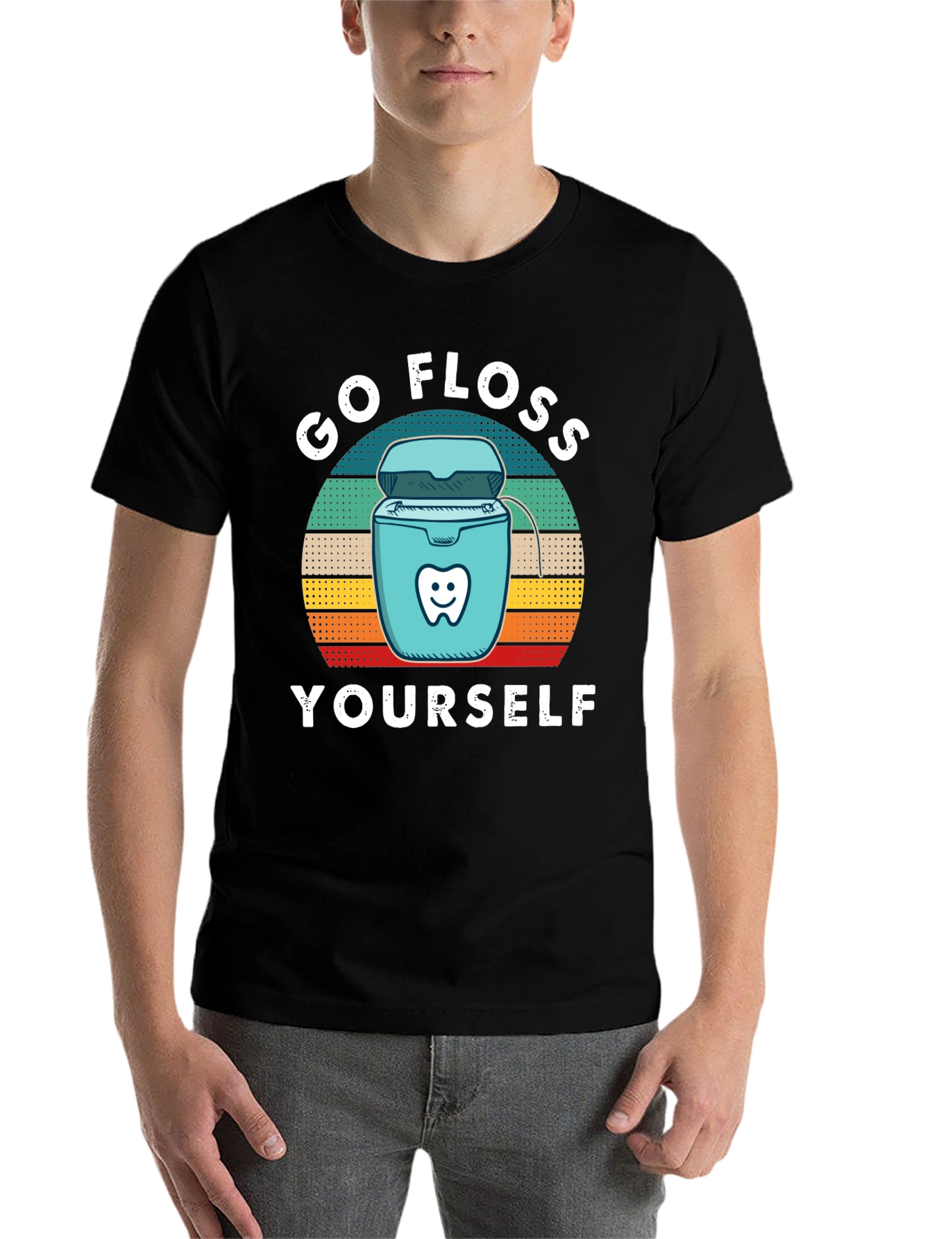 Black Go Floss Yourself Graphic Tee view 7