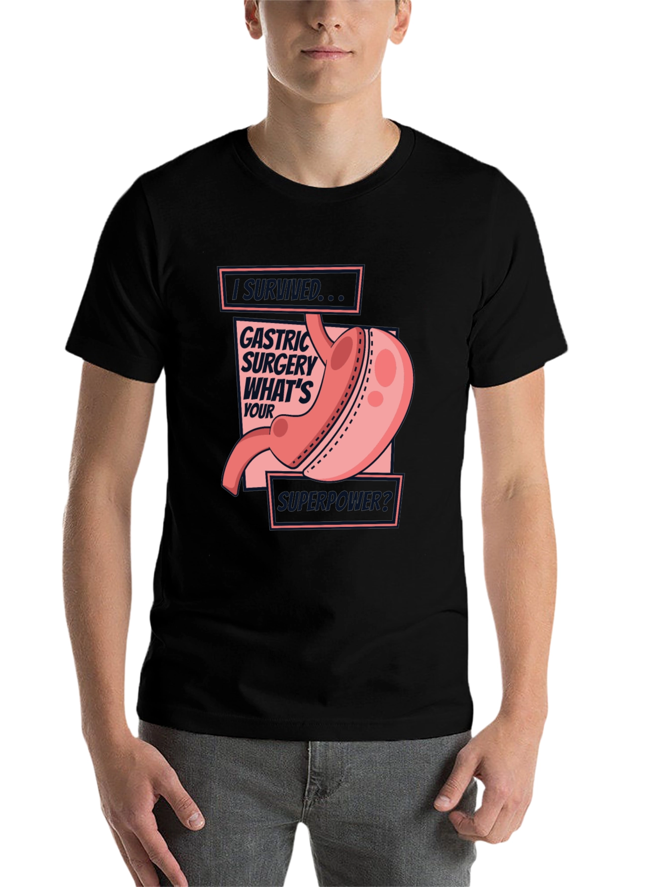 Black Gastric Surgery Survivor Tee - What's Your Superpower? view 7