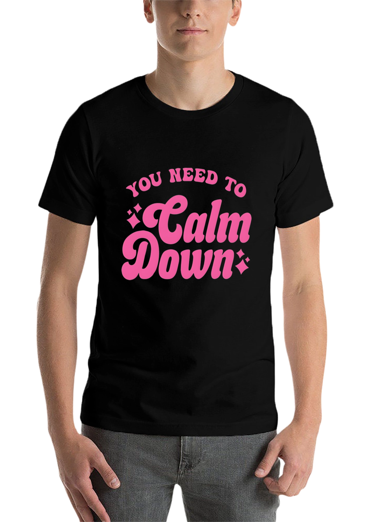 Black You Need To Calm Down Graphic Tee view 7