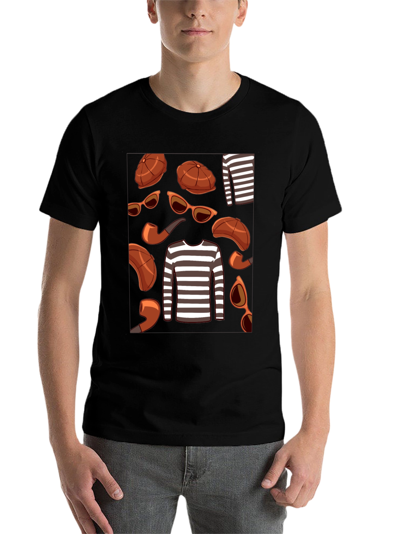 Black Detective Style Graphic T-Shirt view 7