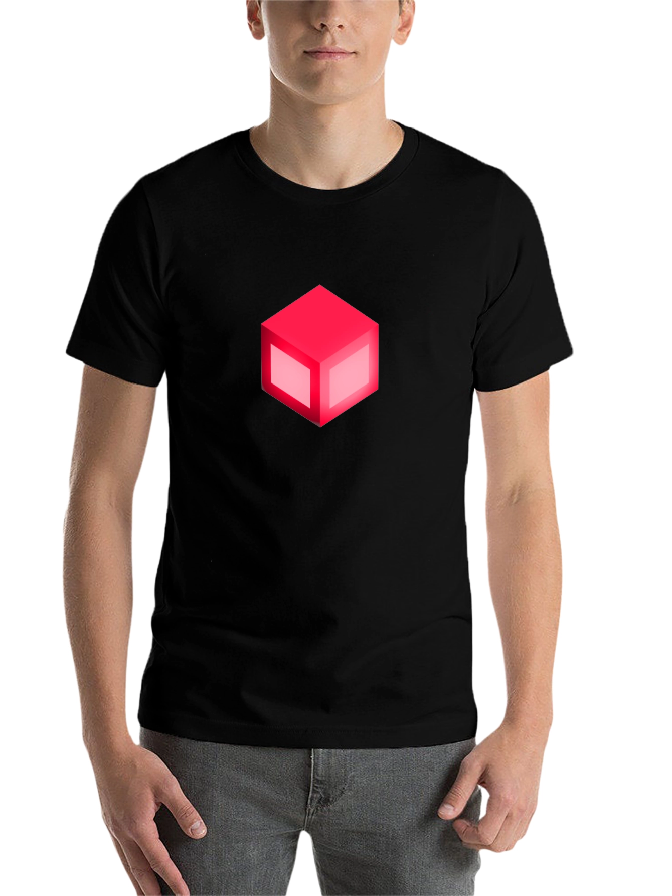 Black Isometric Cube Graphic Tee - Cool & Modern view 7