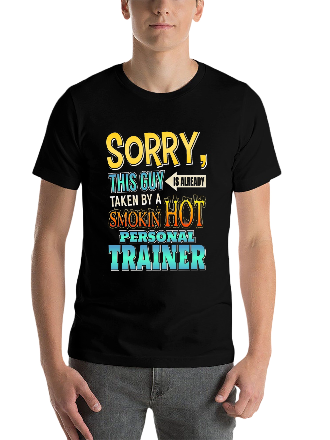 Black Funny Personal Trainer T-Shirt for Men view 7