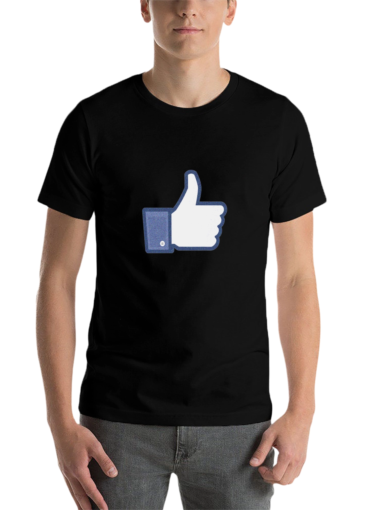 Black Thumbs Up Graphic Tee - Social Media Inspired view 7