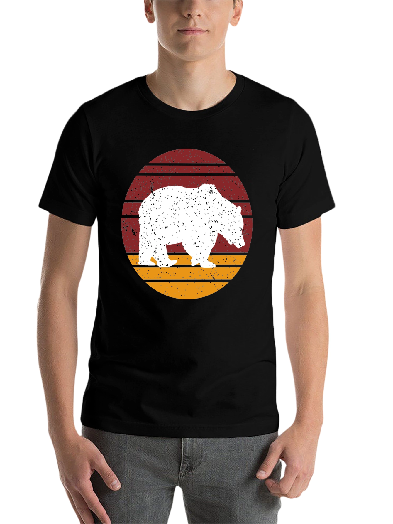 Black Retro Bear Graphic T-Shirt - Vintage Style view 7