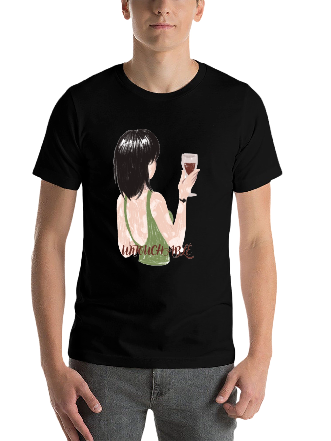 Black Untouchable Graphic Tee - Artistic Women's Design view 7