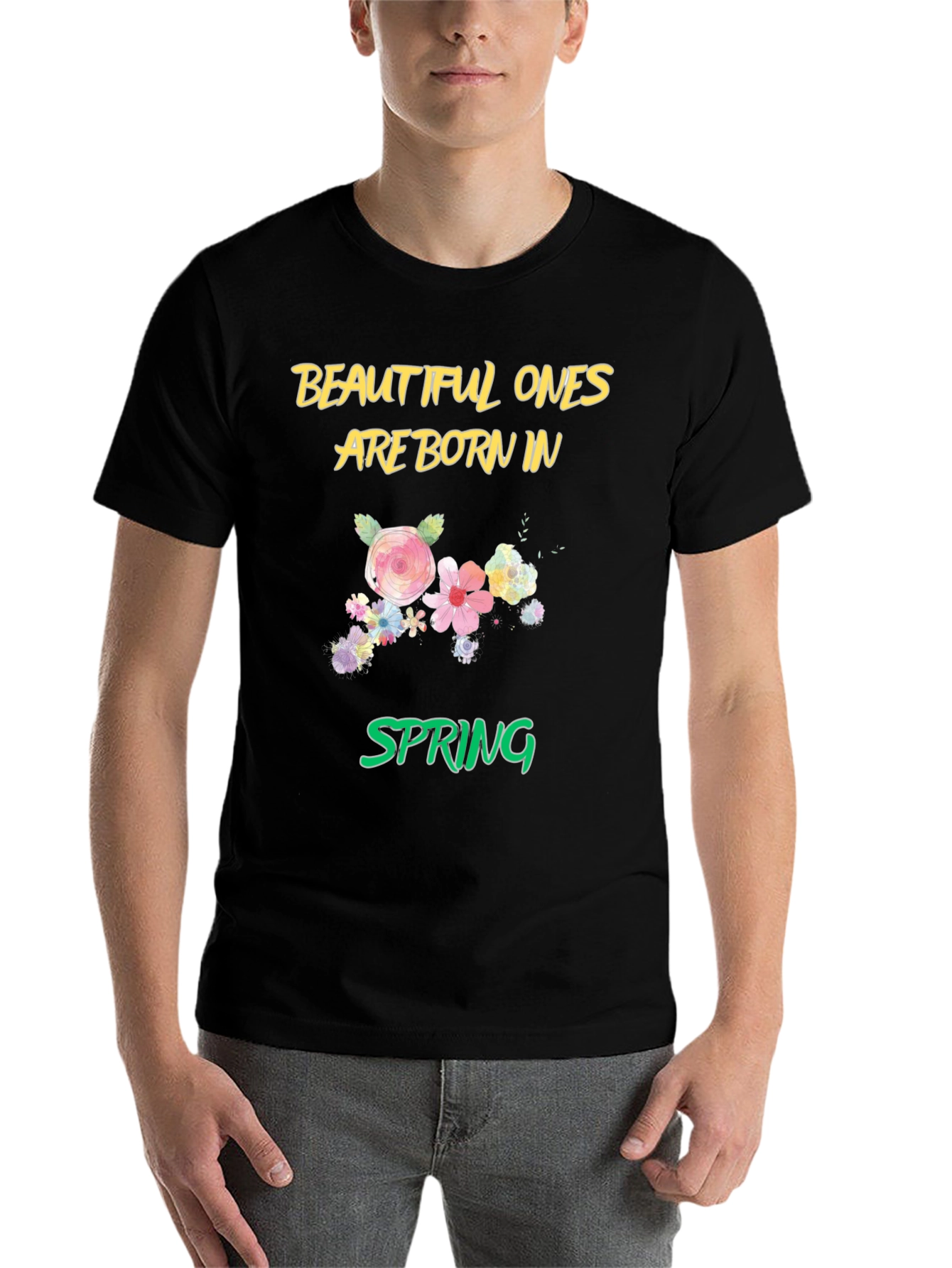 Black Beautiful Ones Born in Spring T-Shirt view 7