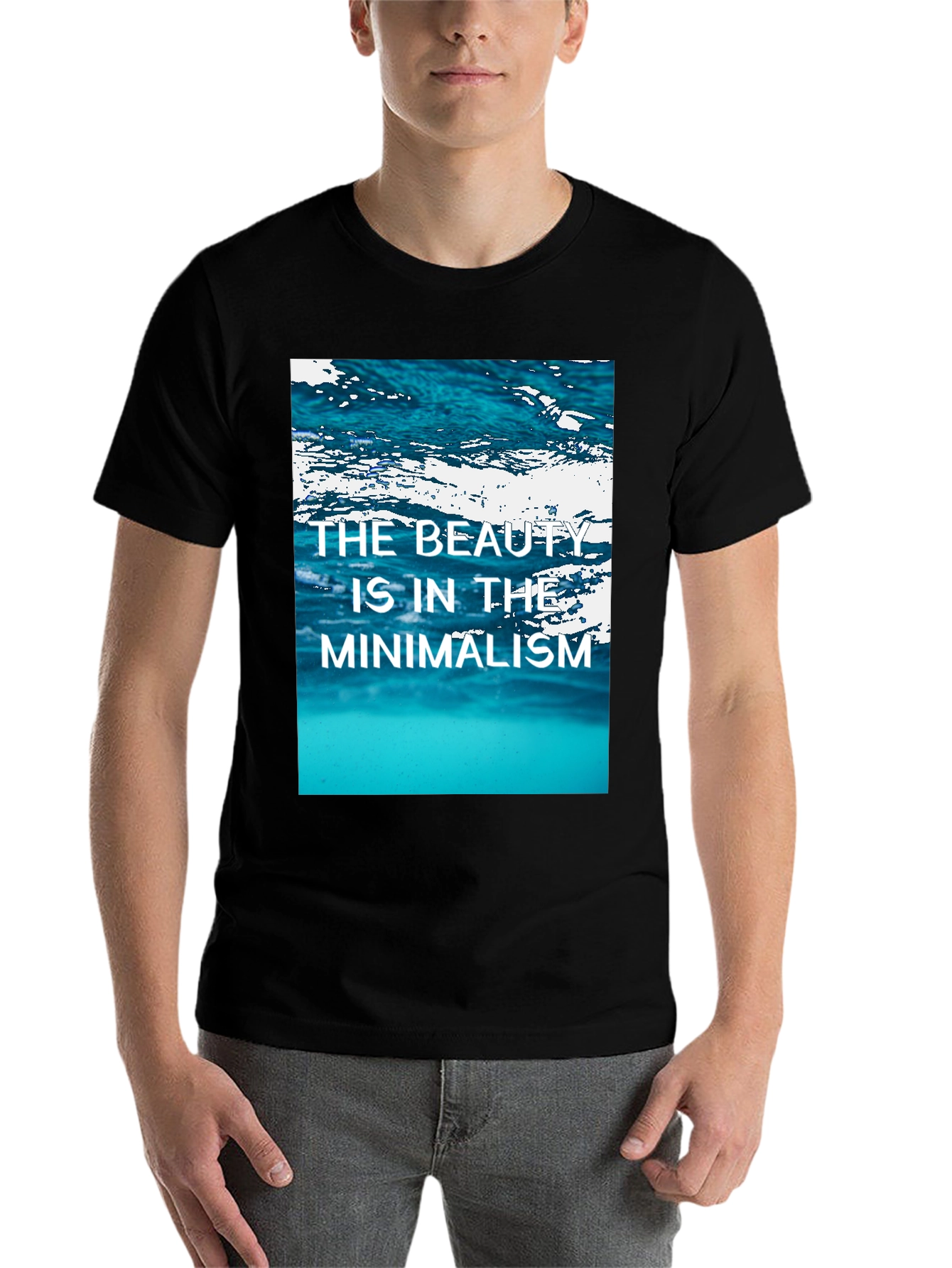 Black Minimalism T-Shirt - Beauty in Simplicity view 7