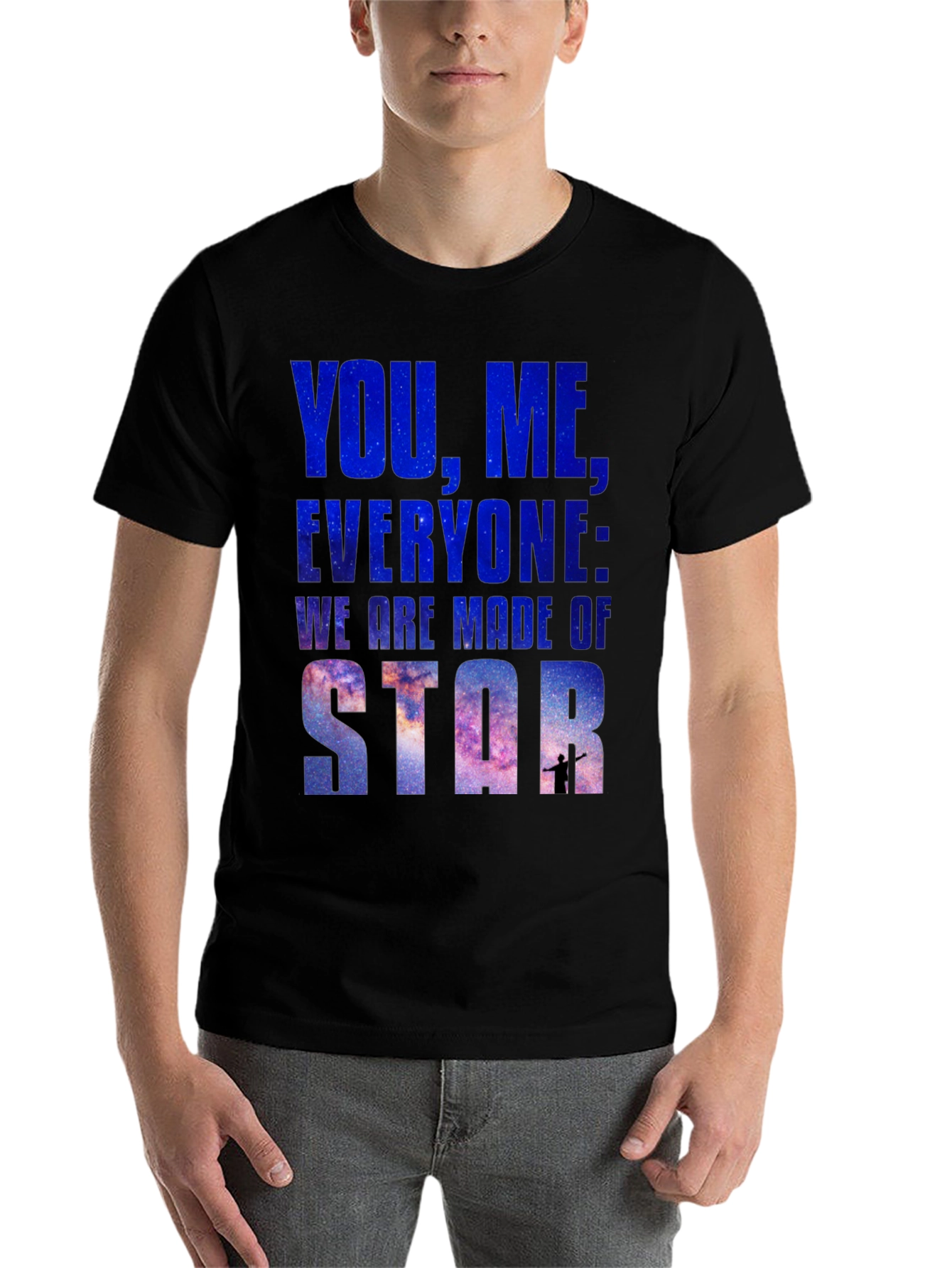 Black Cosmic T-Shirt: You, Me, Everyone - Star Stuff Tee view 7