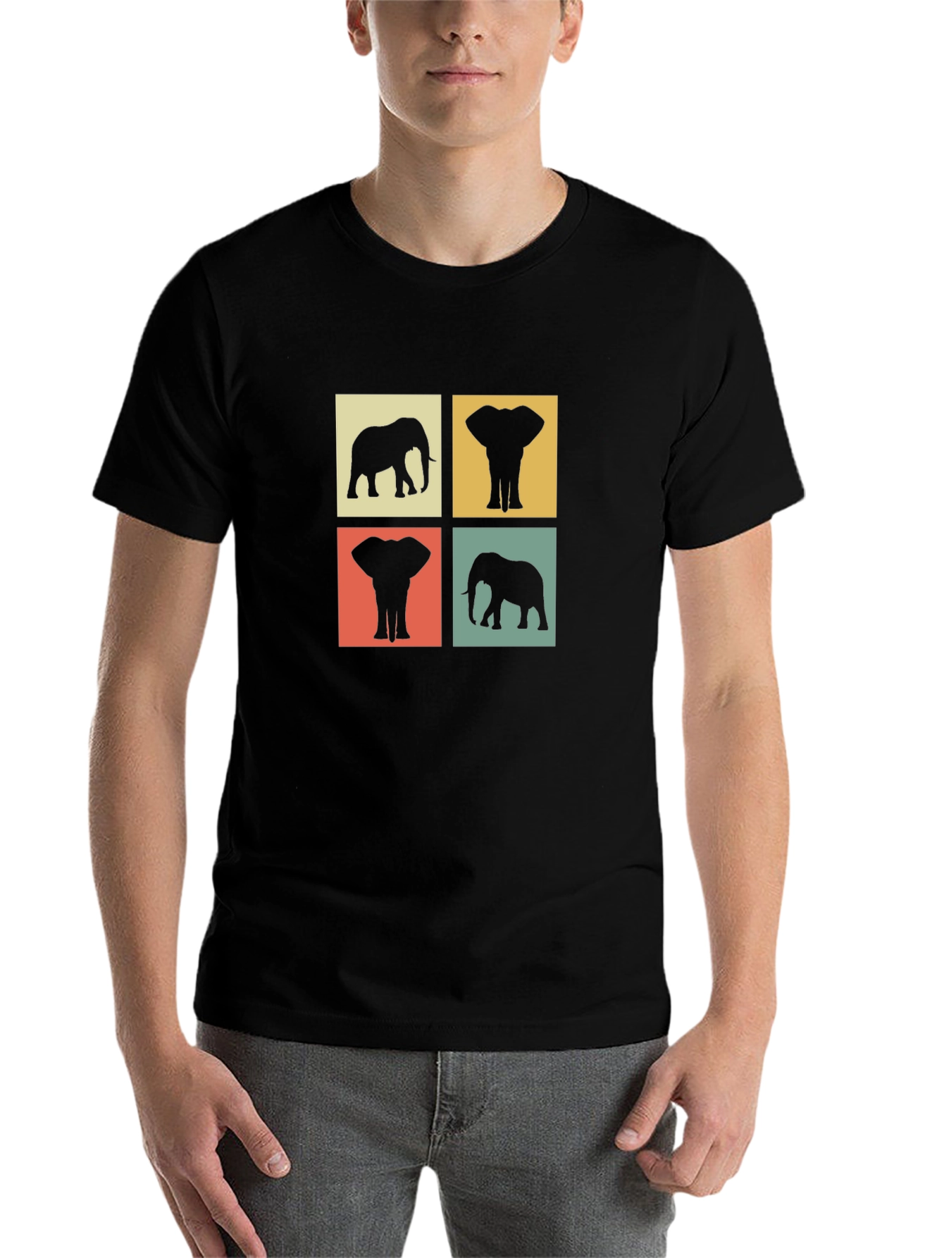 Black Elephant Silhouette Graphic Tee view 7