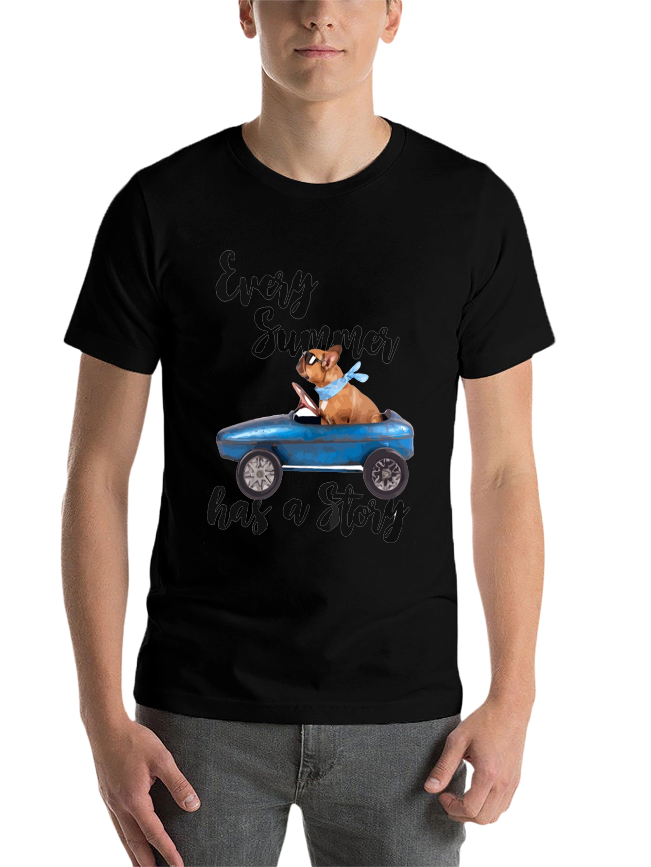 Black Dog Driving Car Graphic T-Shirt view 7