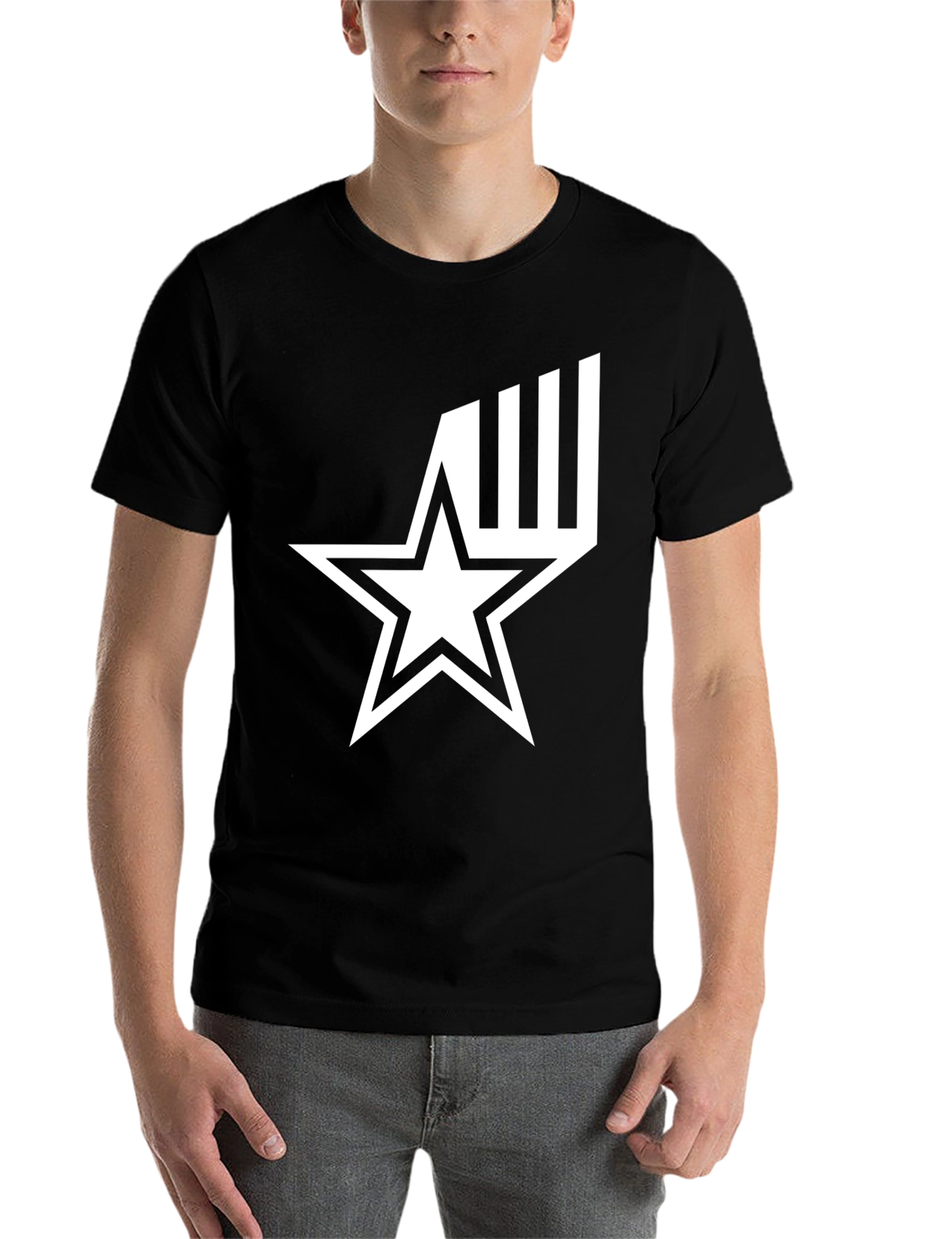 Black Star Graphic Black T-Shirt - Modern Style view 7