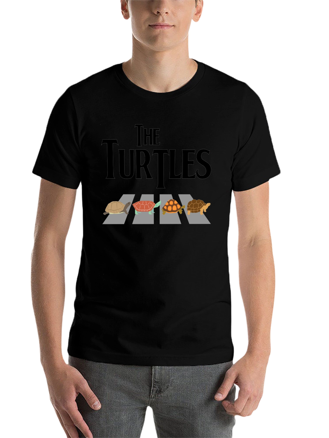 Black The Turtles Abbey Road Style T-Shirt view 7