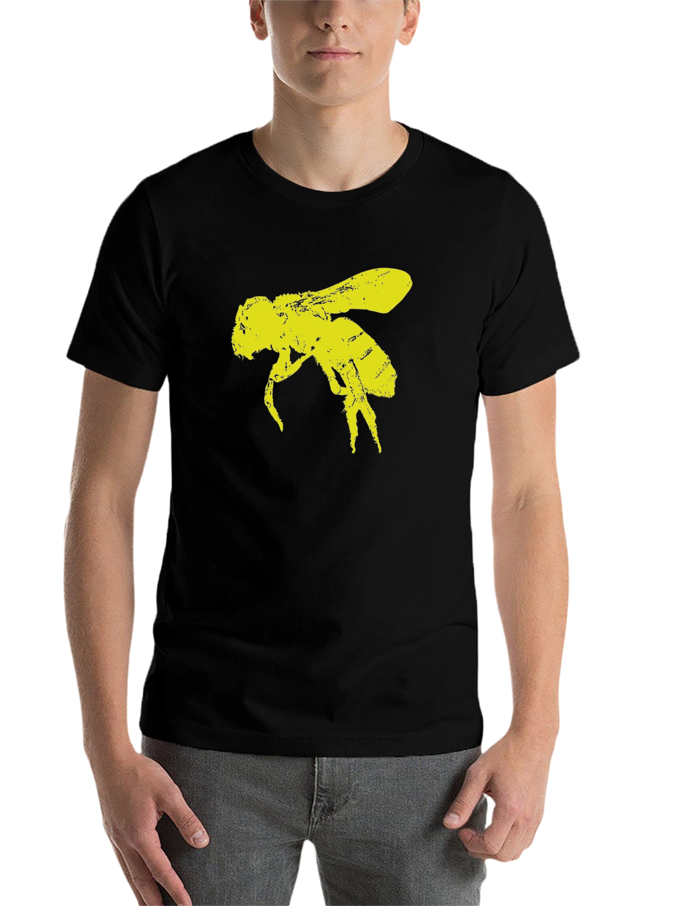 Black Bee Graphic Black T-Shirt - Unisex view 7