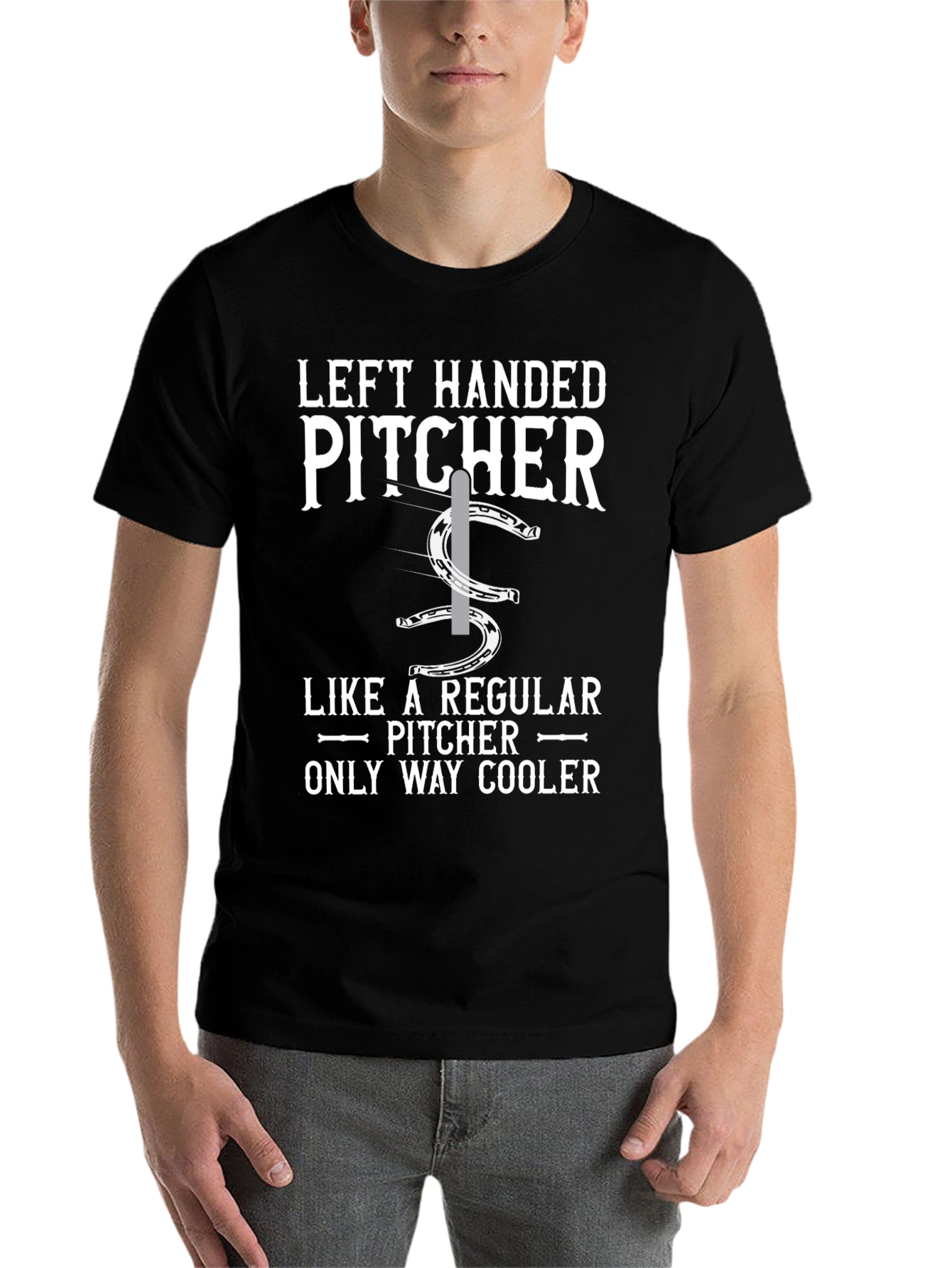 Black Left Handed Pitcher T-Shirt - Baseball Apparel view 7