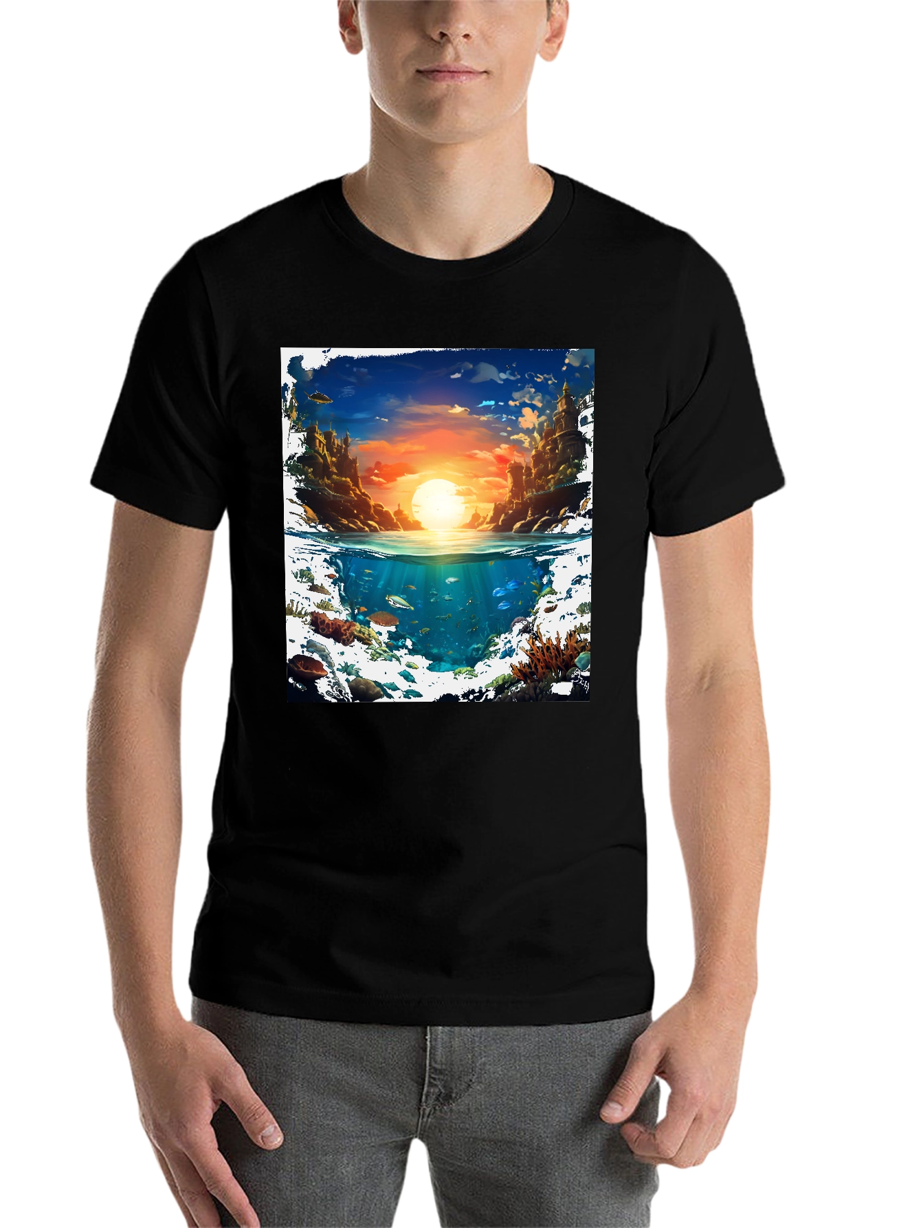 Ocean & Sky Graphic Tee - Unique Design! - 7