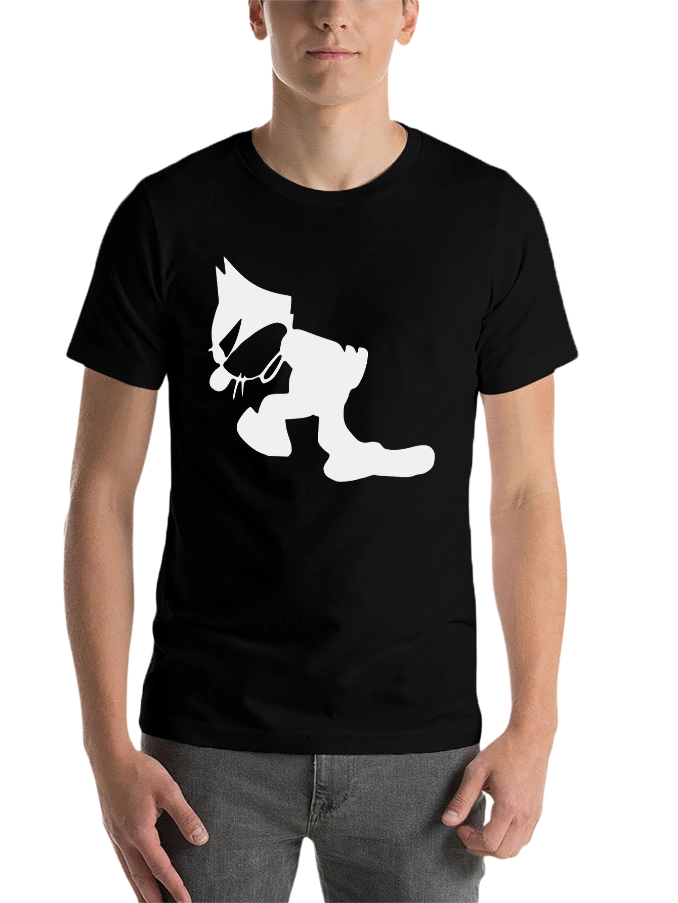 Black Cool Cat Graphic T-Shirt - Black view 7