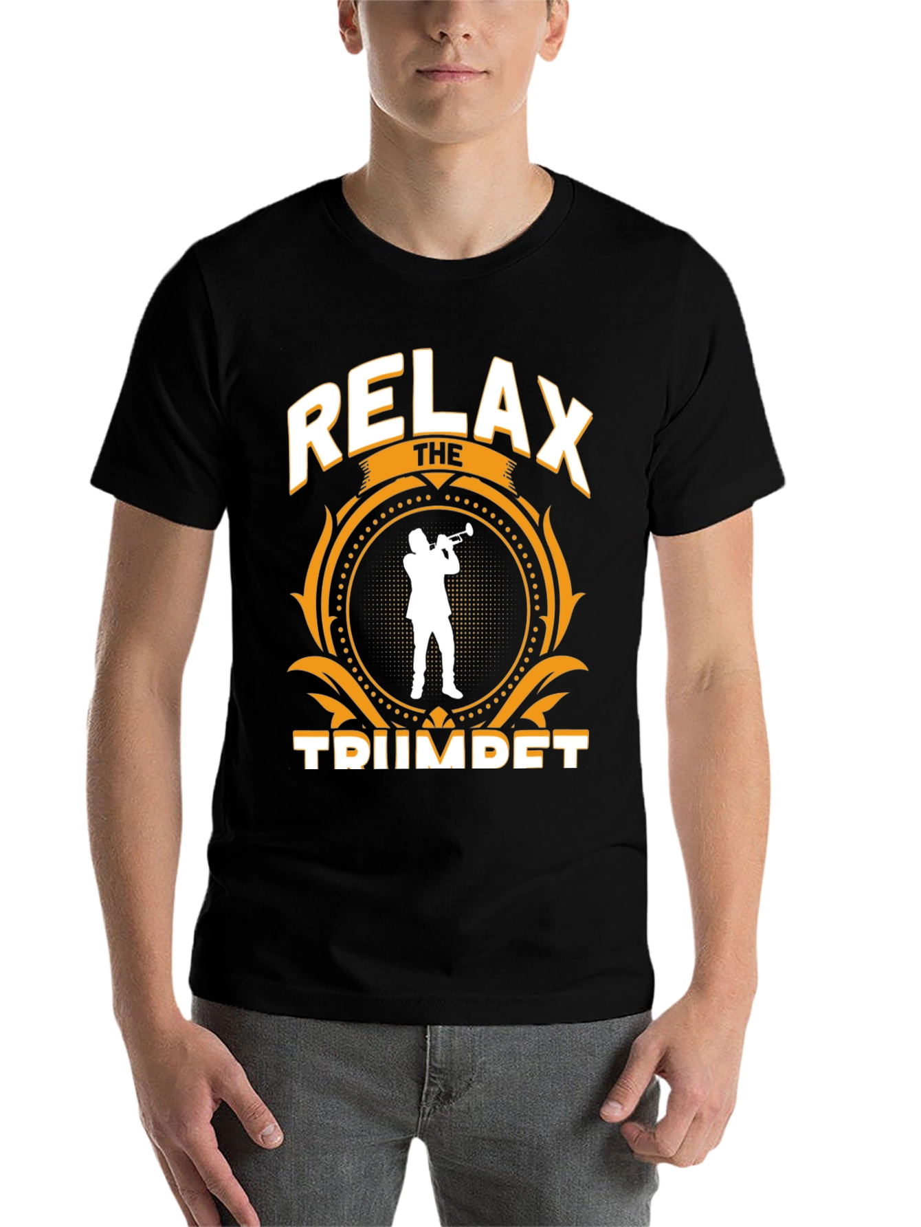 Black Relax The Trumpet T-Shirt - Musician Gift view 7