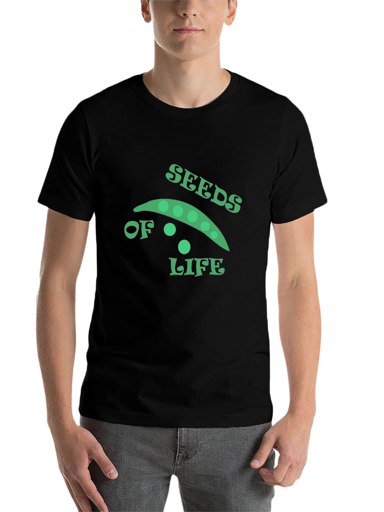 Black Seeds of Life Graphic Tee - Black Cotton view 7