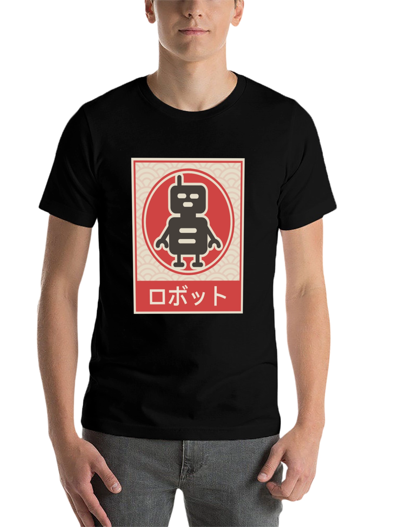 Black Retro Robot T-Shirt - Japanese Style view 7