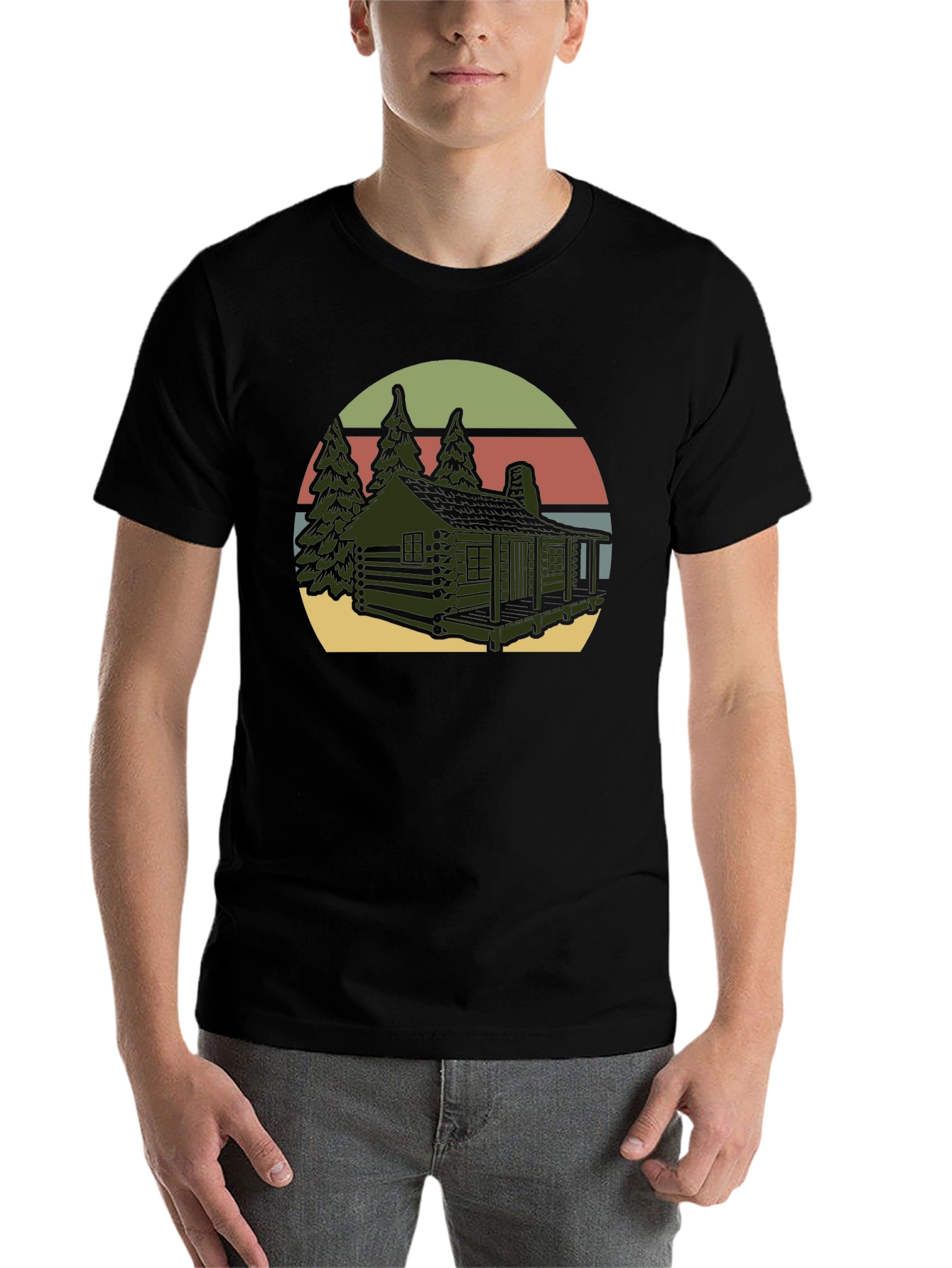 Black Cabin Retreat Graphic Tee view 7