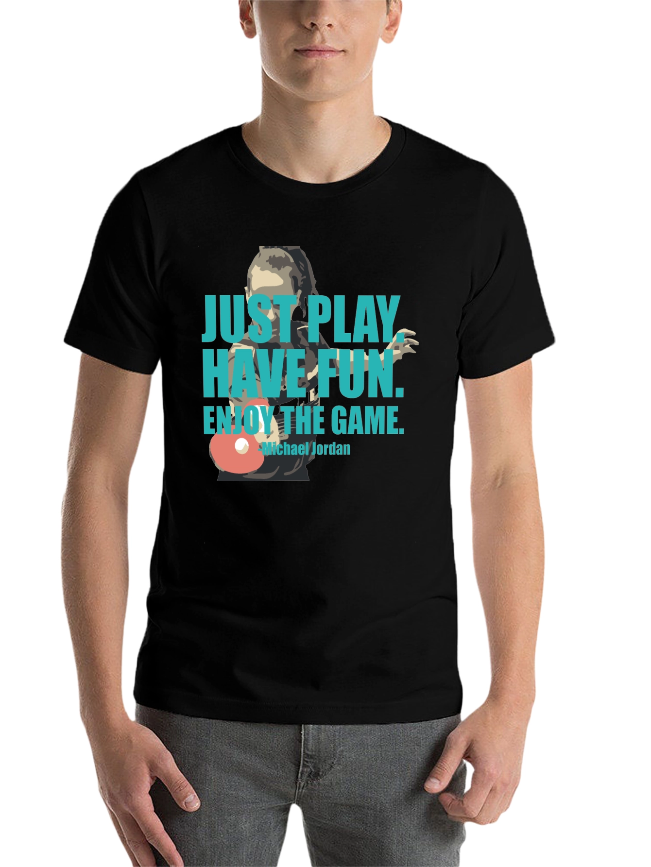 Black Just Play, Have Fun T-Shirt view 7