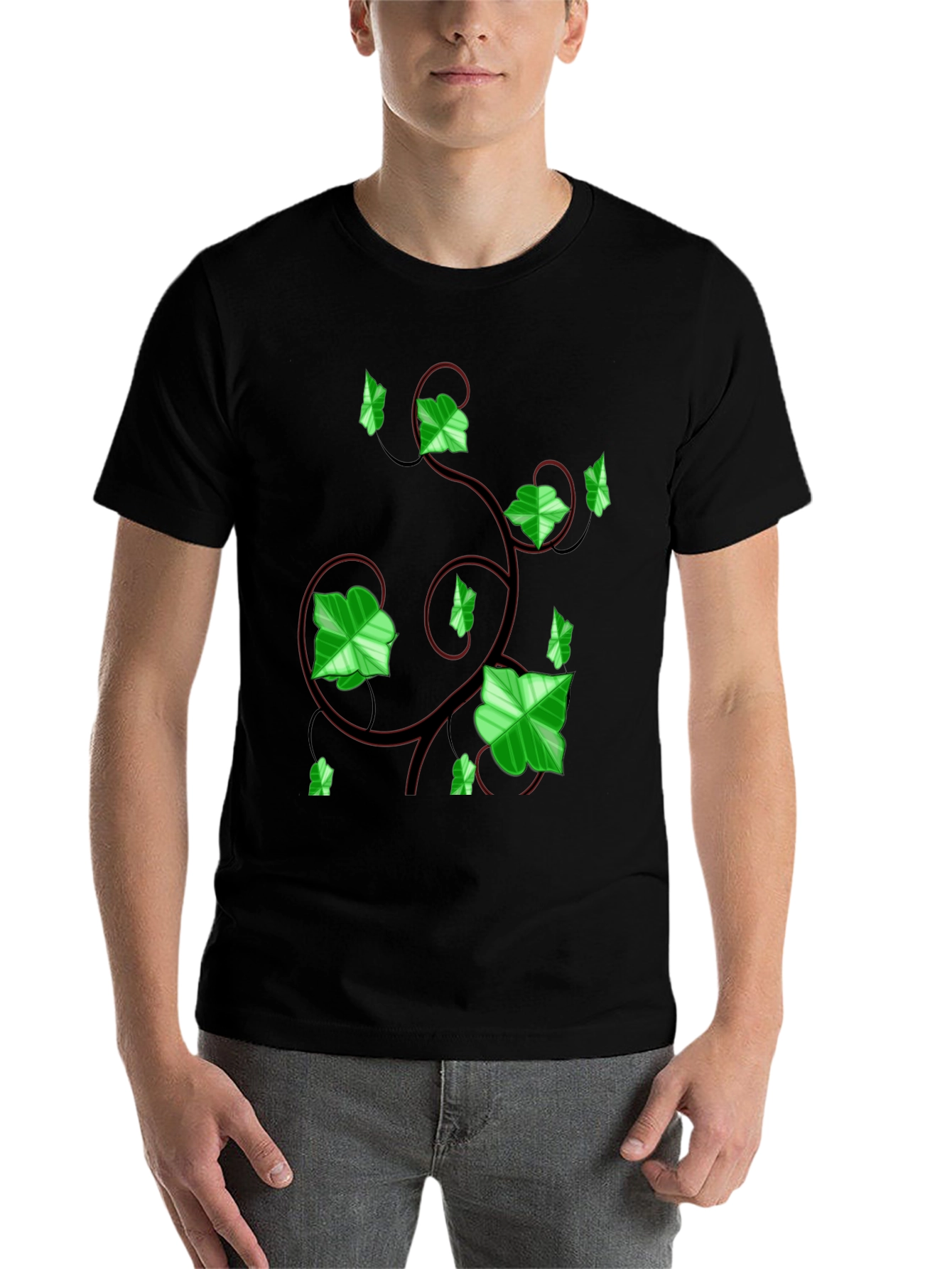 Black Ivy Vine Graphic Tee - Black view 7