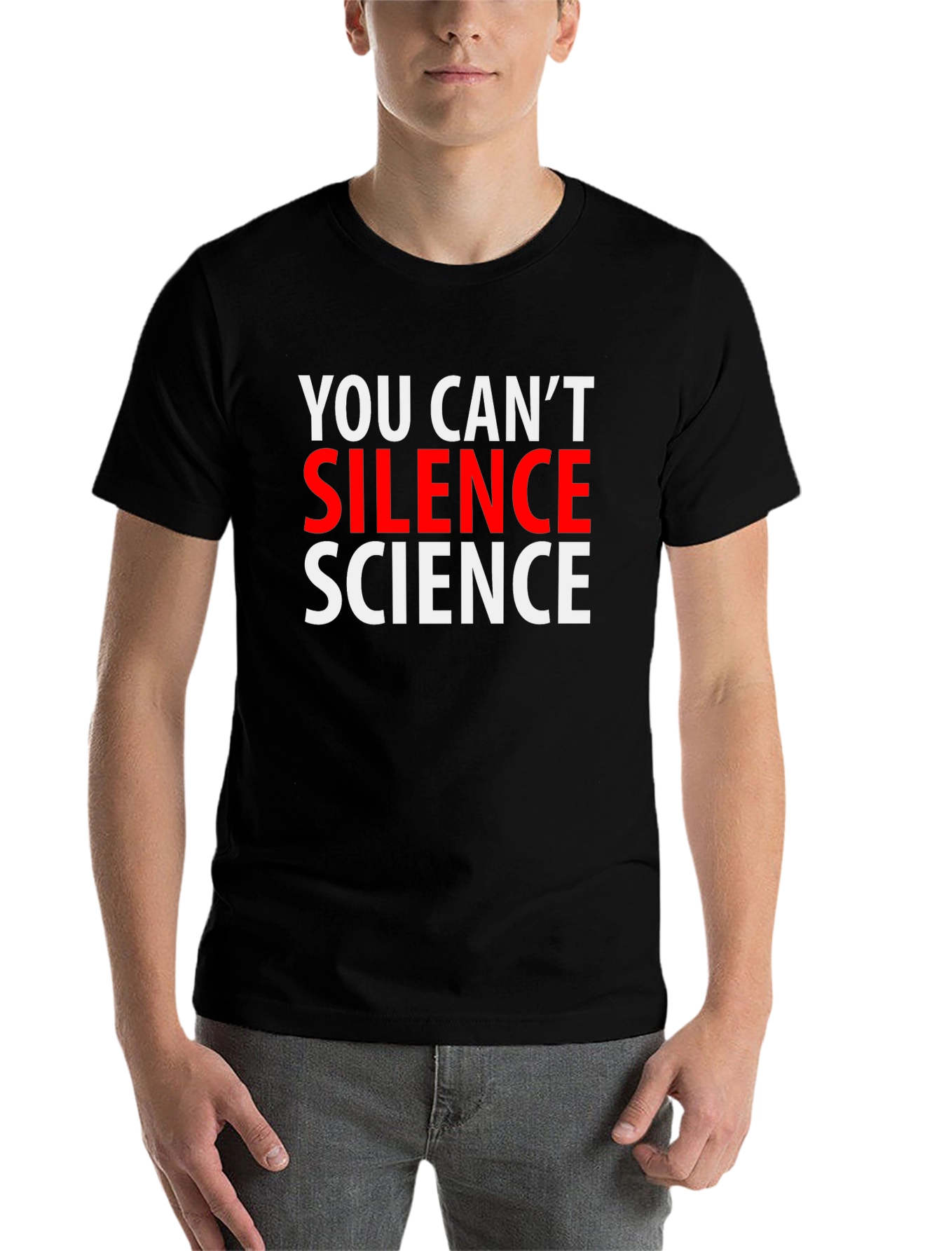 Black You Can't Silence Science T-Shirt view 7