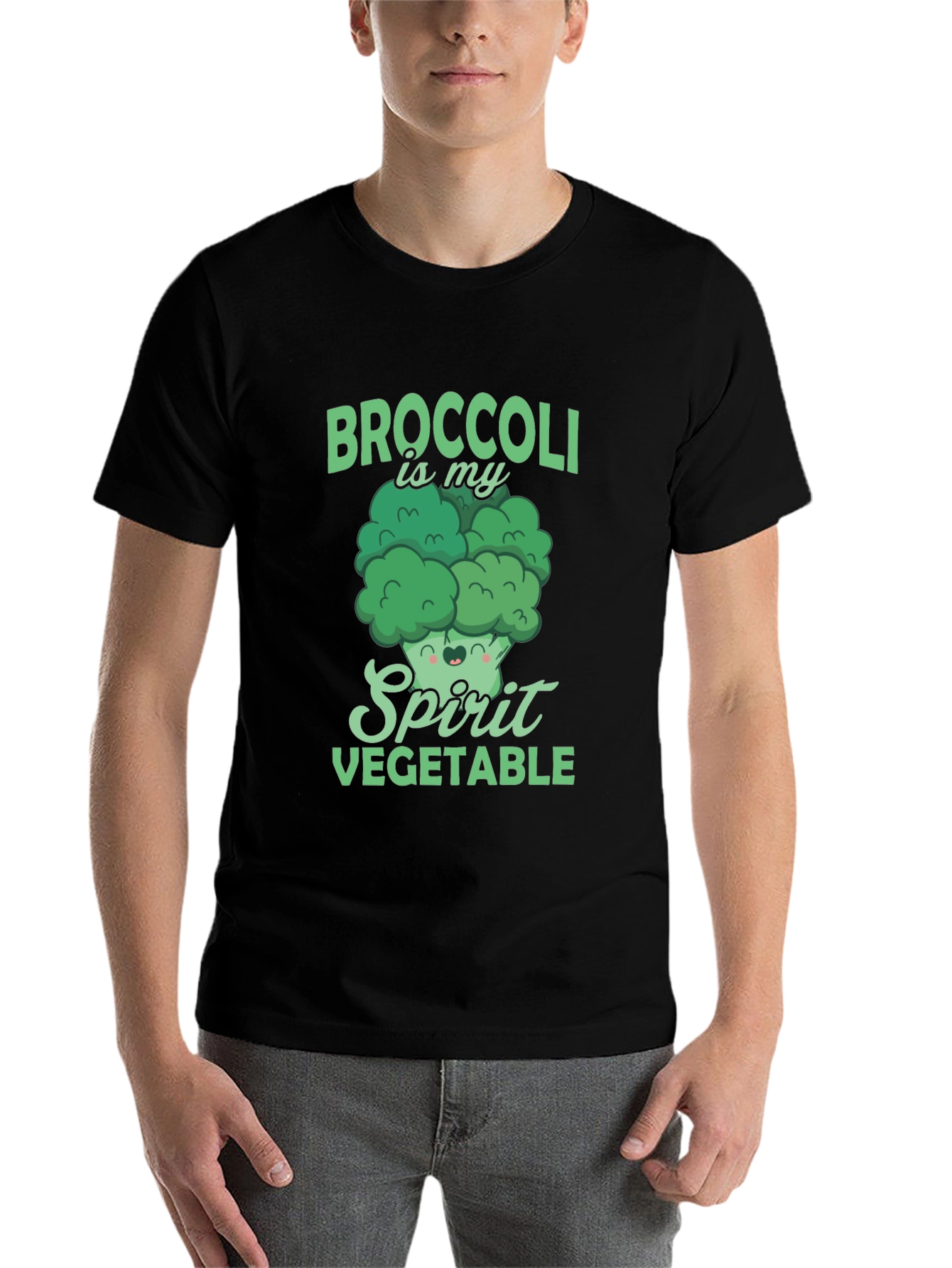 Black Broccoli is My Spirit Vegetable T-Shirt view 7