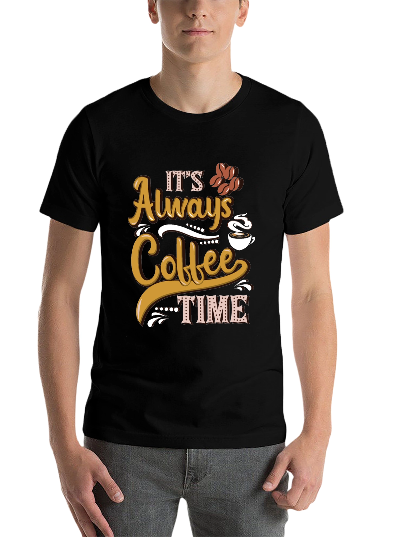 Black It's Always Coffee Time Graphic Tee view 7