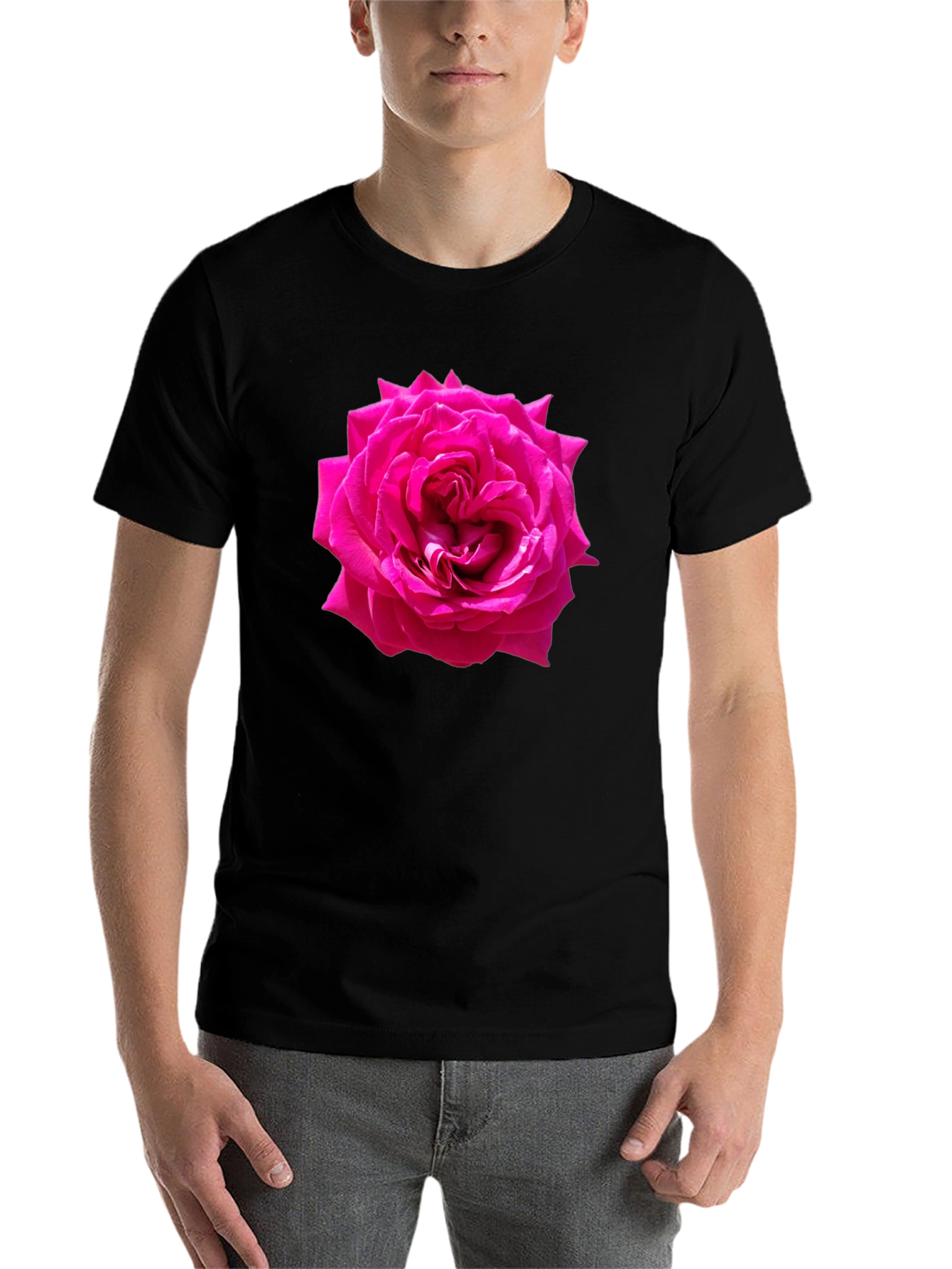 Black Rose Graphic T-Shirt - Black Casual Tee view 7