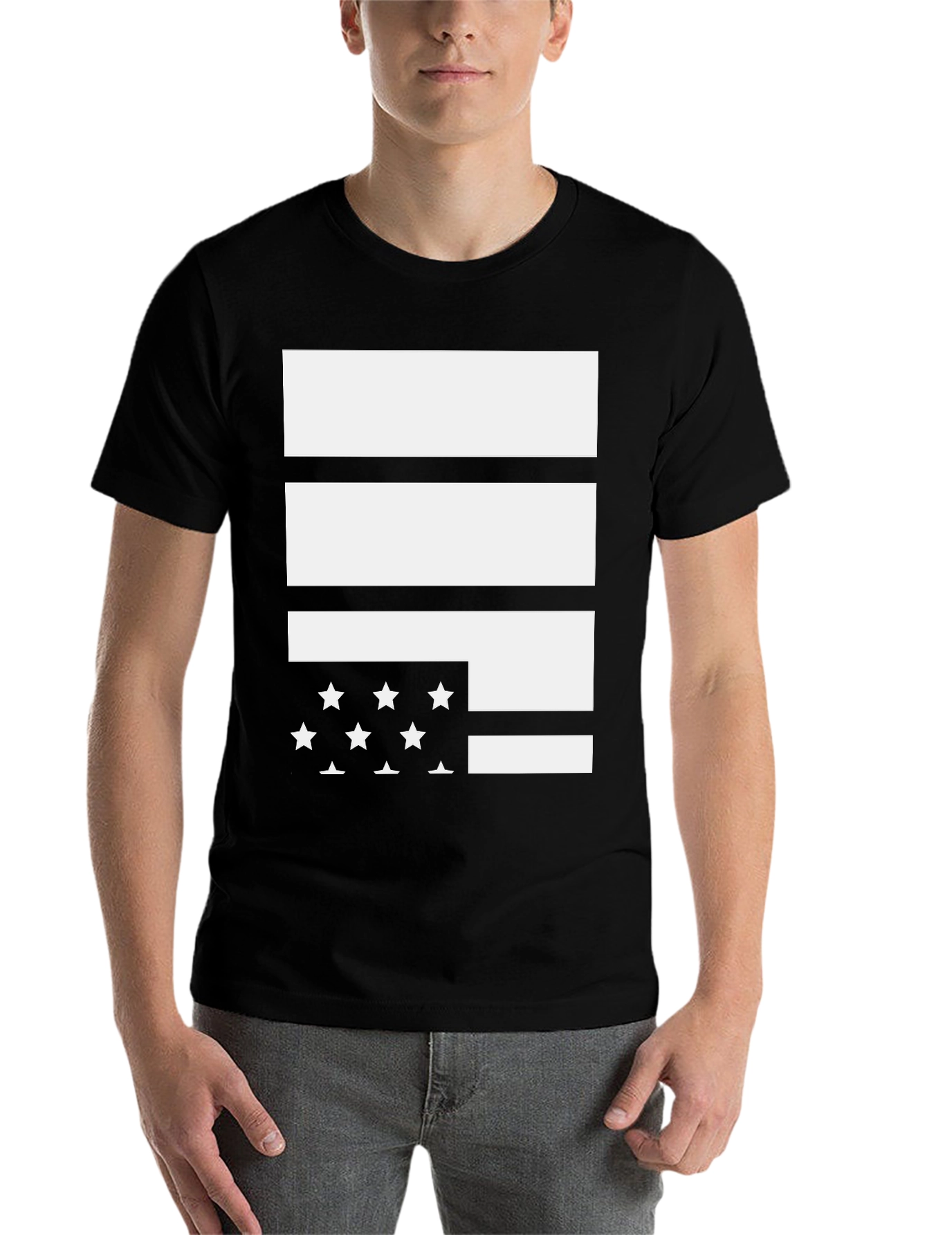 Black Graphic Print Tee - Stars and Stripes view 7