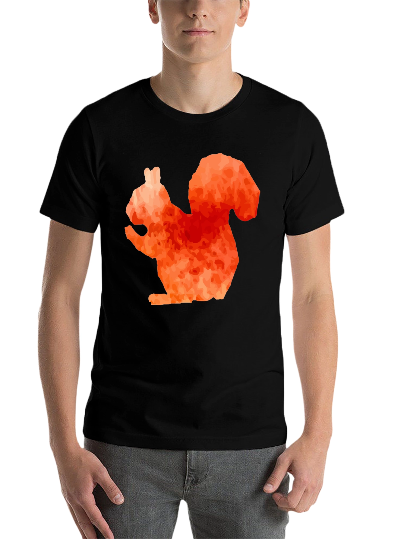 Black Squirrel Graphic Tee - Unique Orange Design view 7
