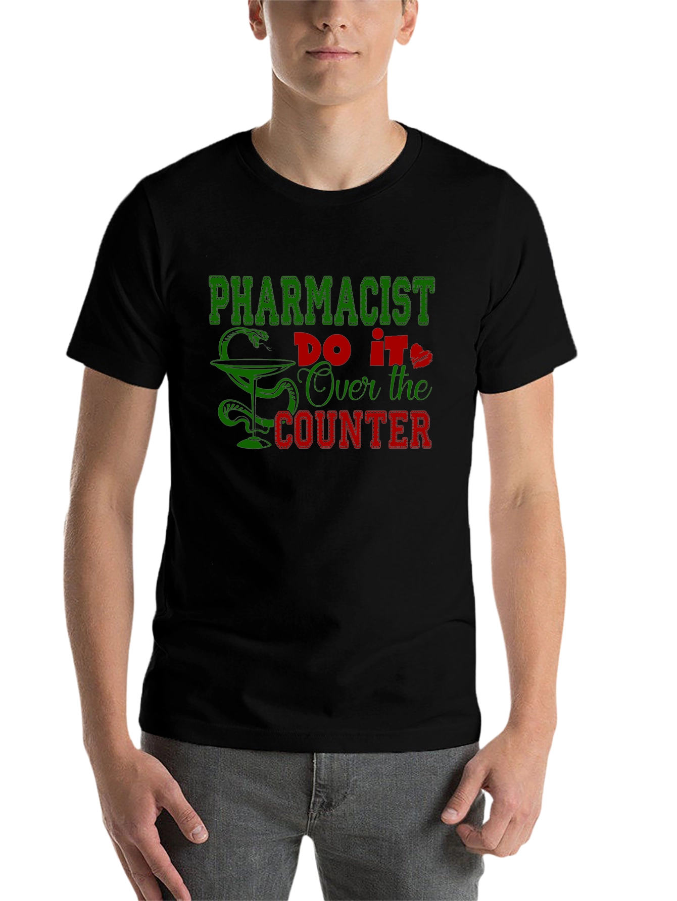 Black Pharmacist Over the Counter Black T-Shirt view 7